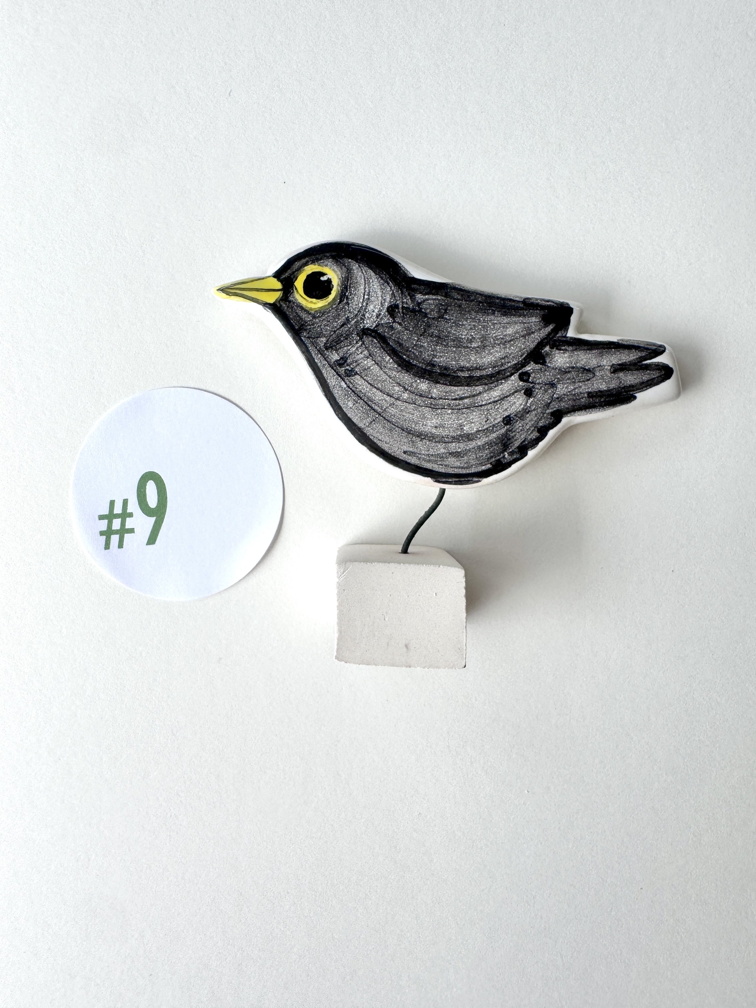 Blackbird pottery ornament #9