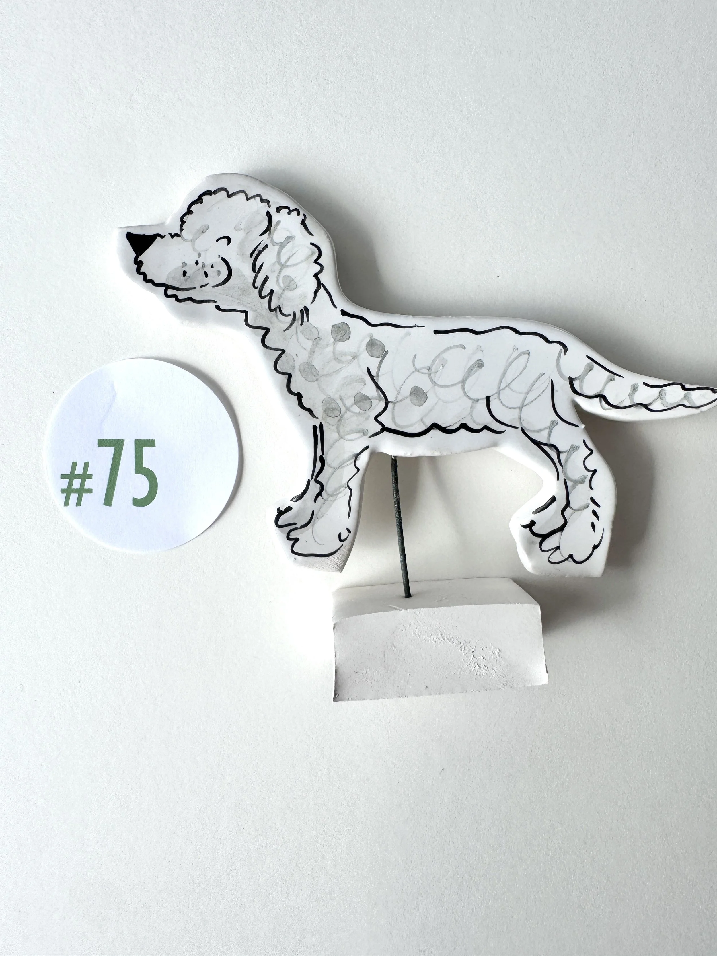 Fluffy White dog ornament #75