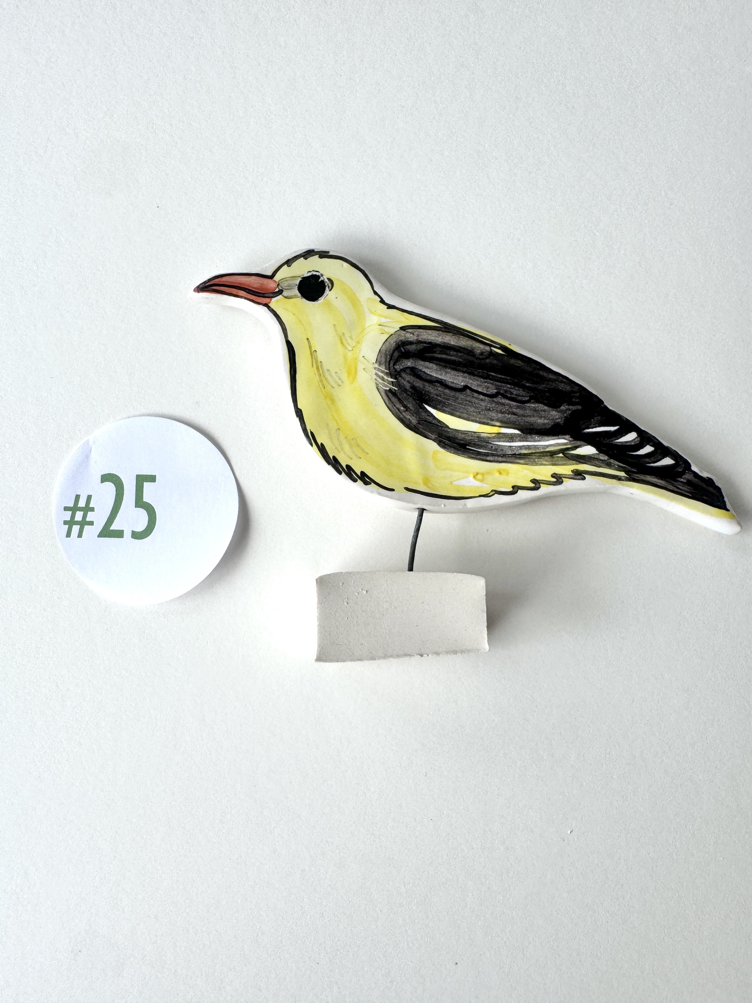 Golden Oriele pottery ornament #25