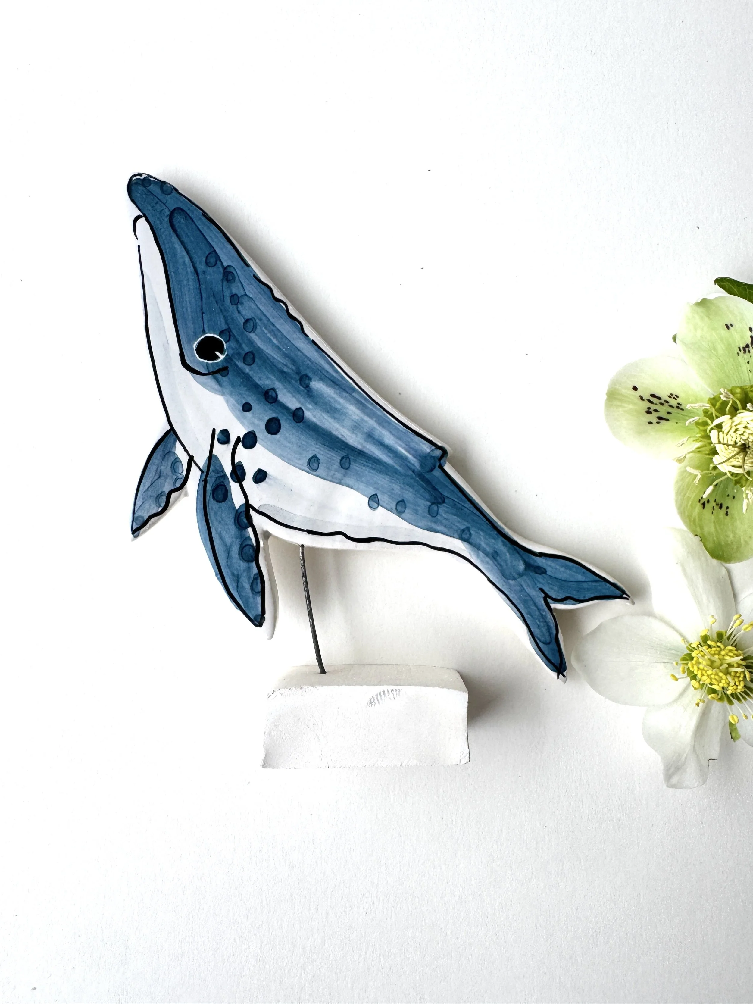 Humpback Whale pottery ornament