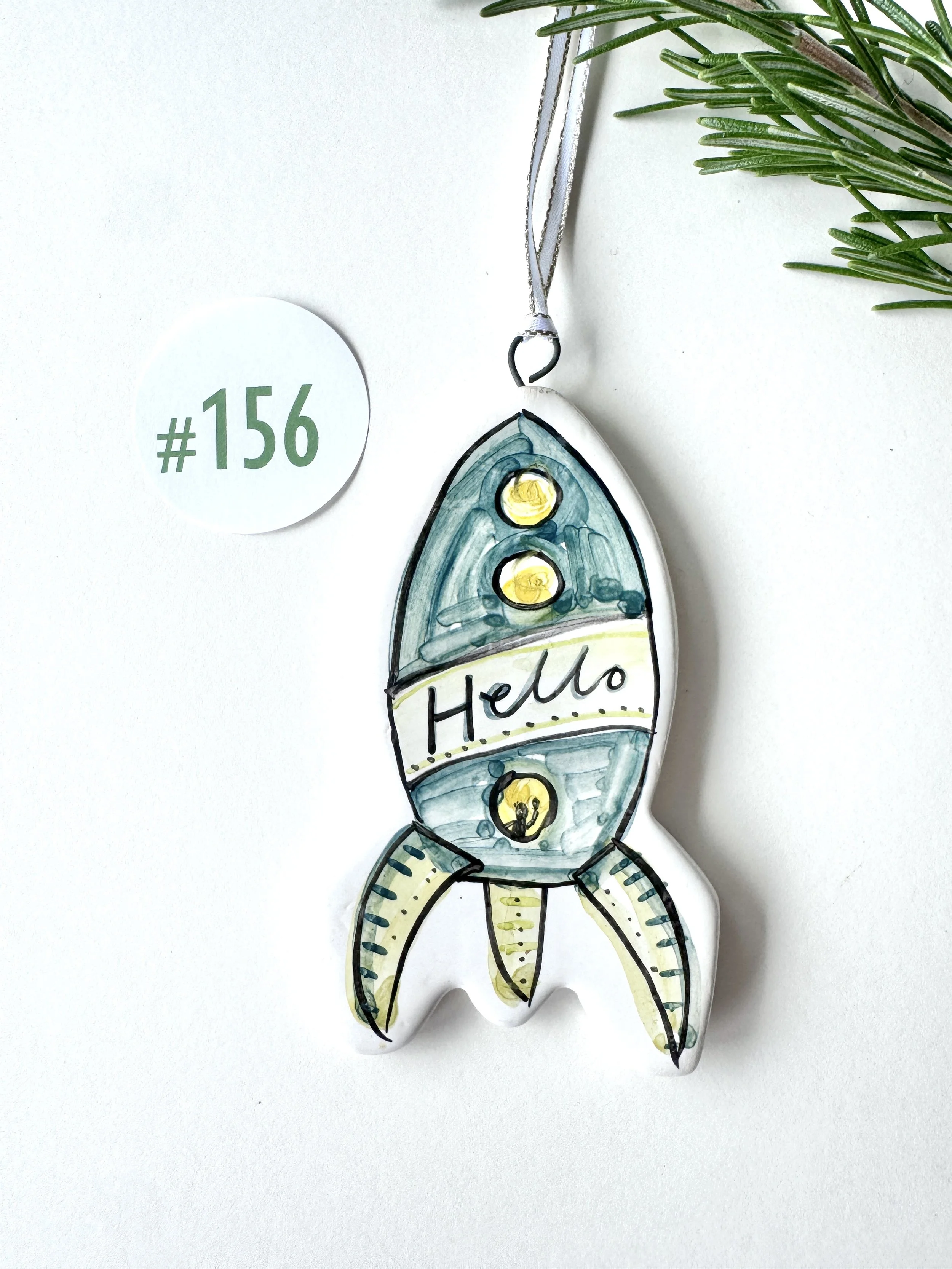 Hello Rocket ornament #156