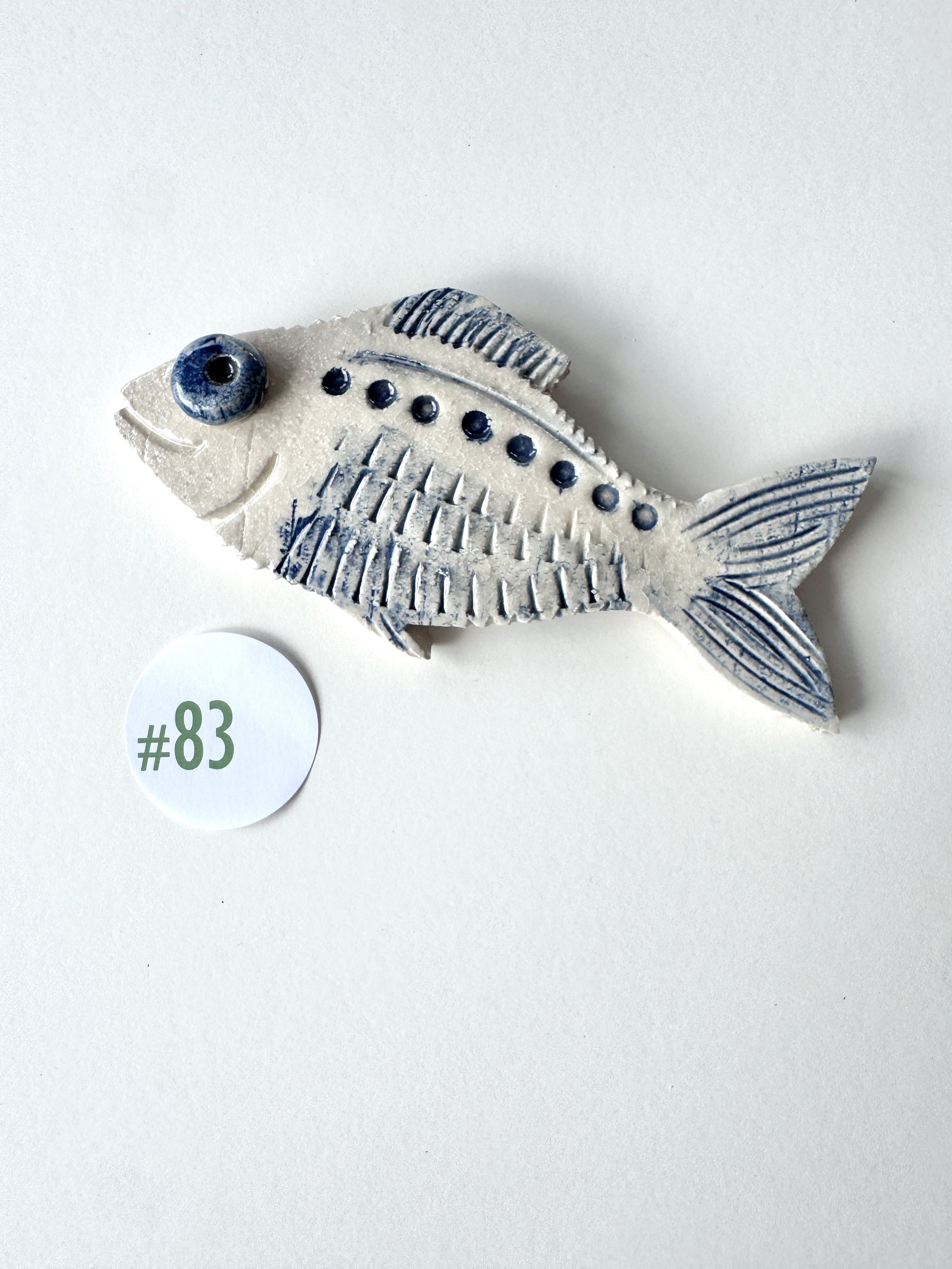 Fish stoneware ornament #83