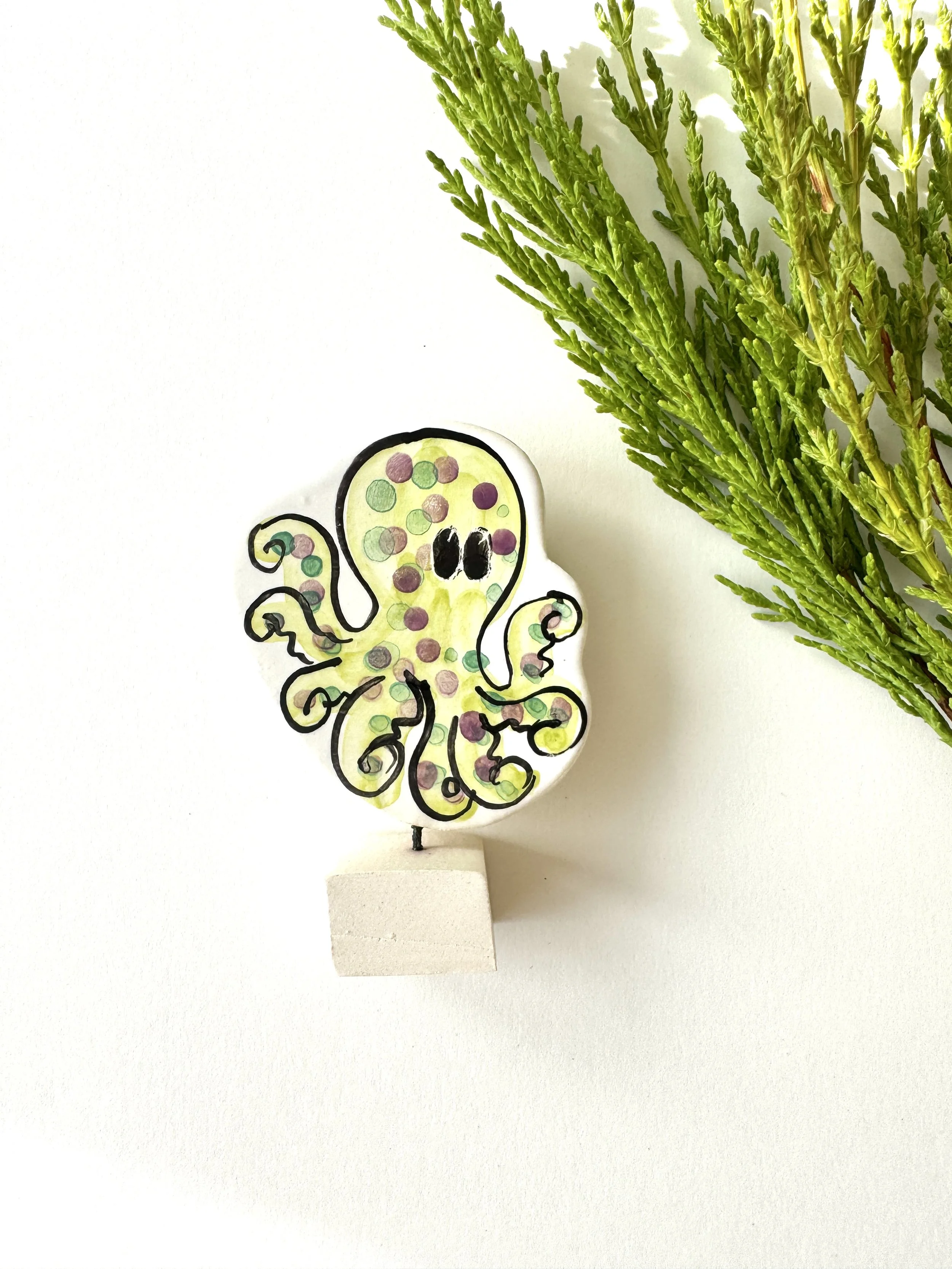 Octopus pottery ornament