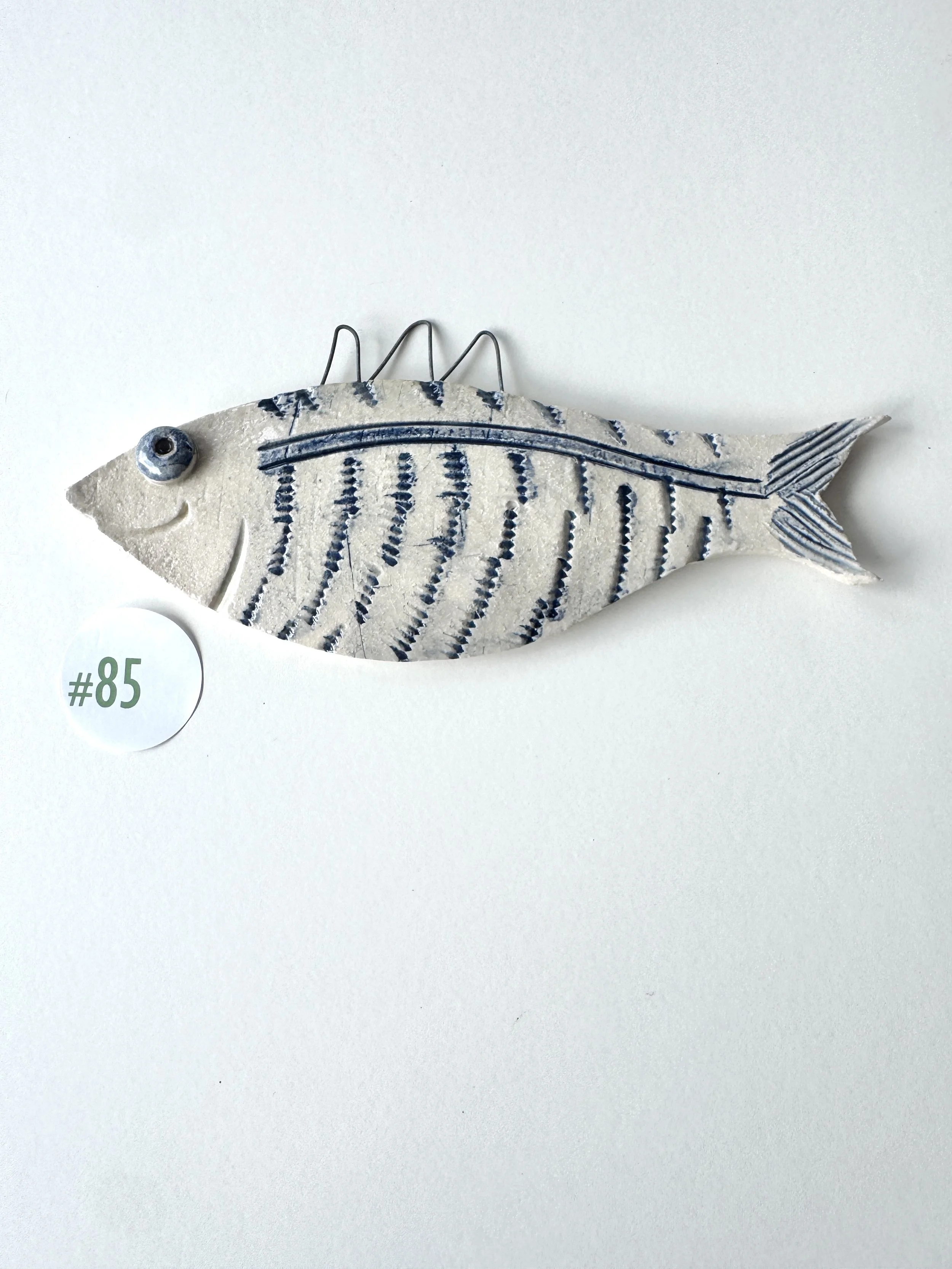 Fish stoneware ornament #85