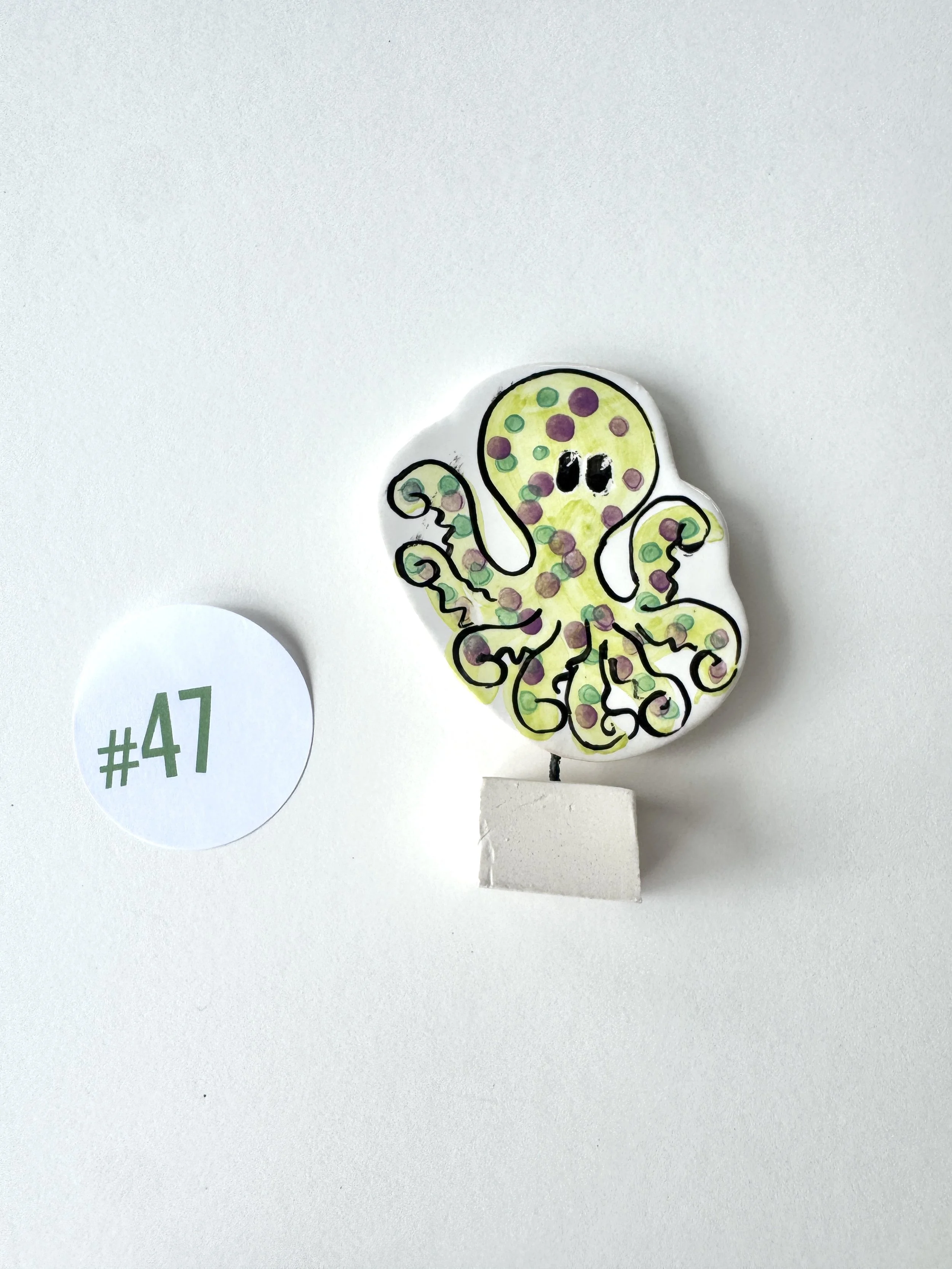 Octopus pottery ornament #47