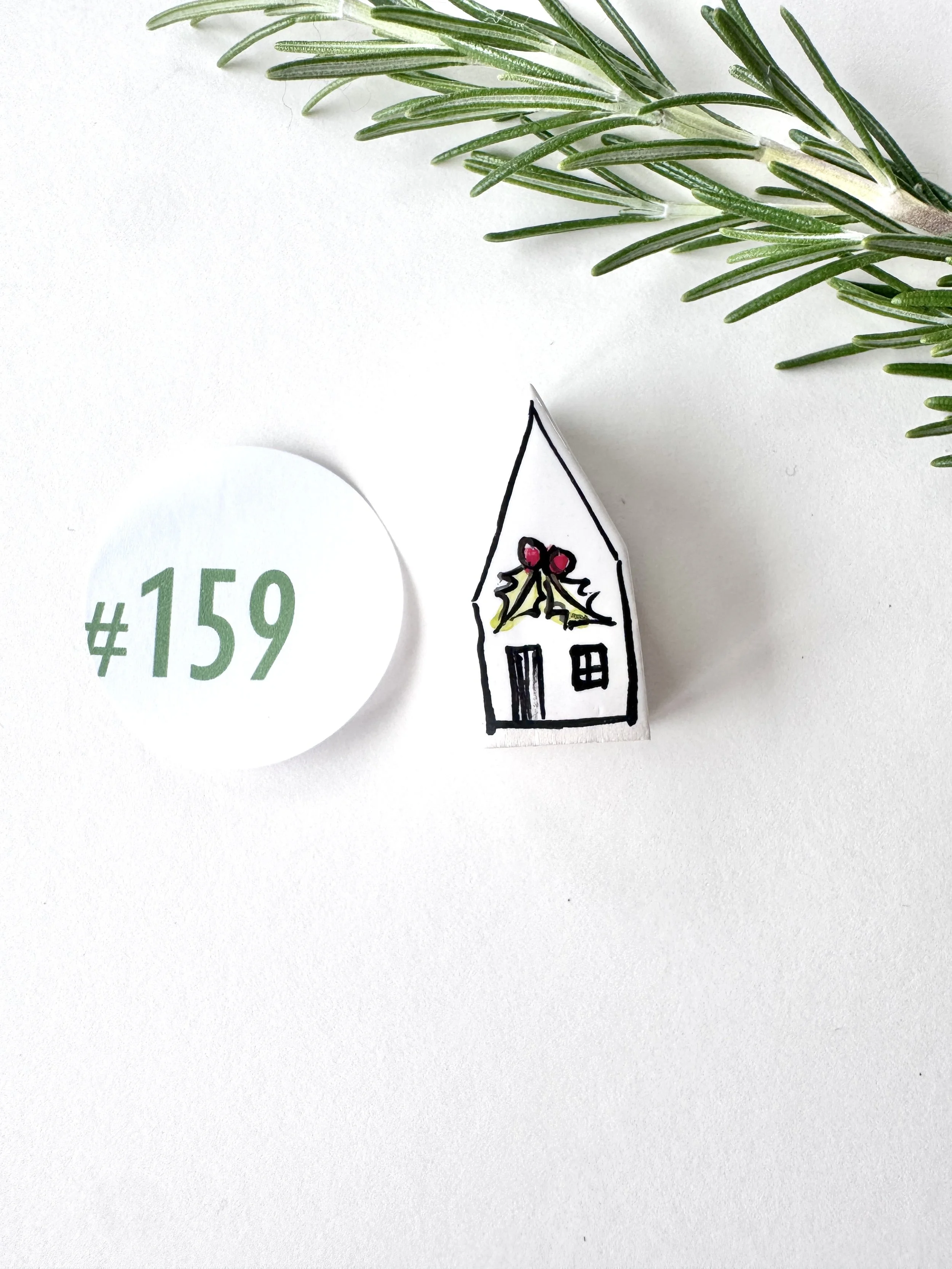 Tiny Xmas House ornament #159