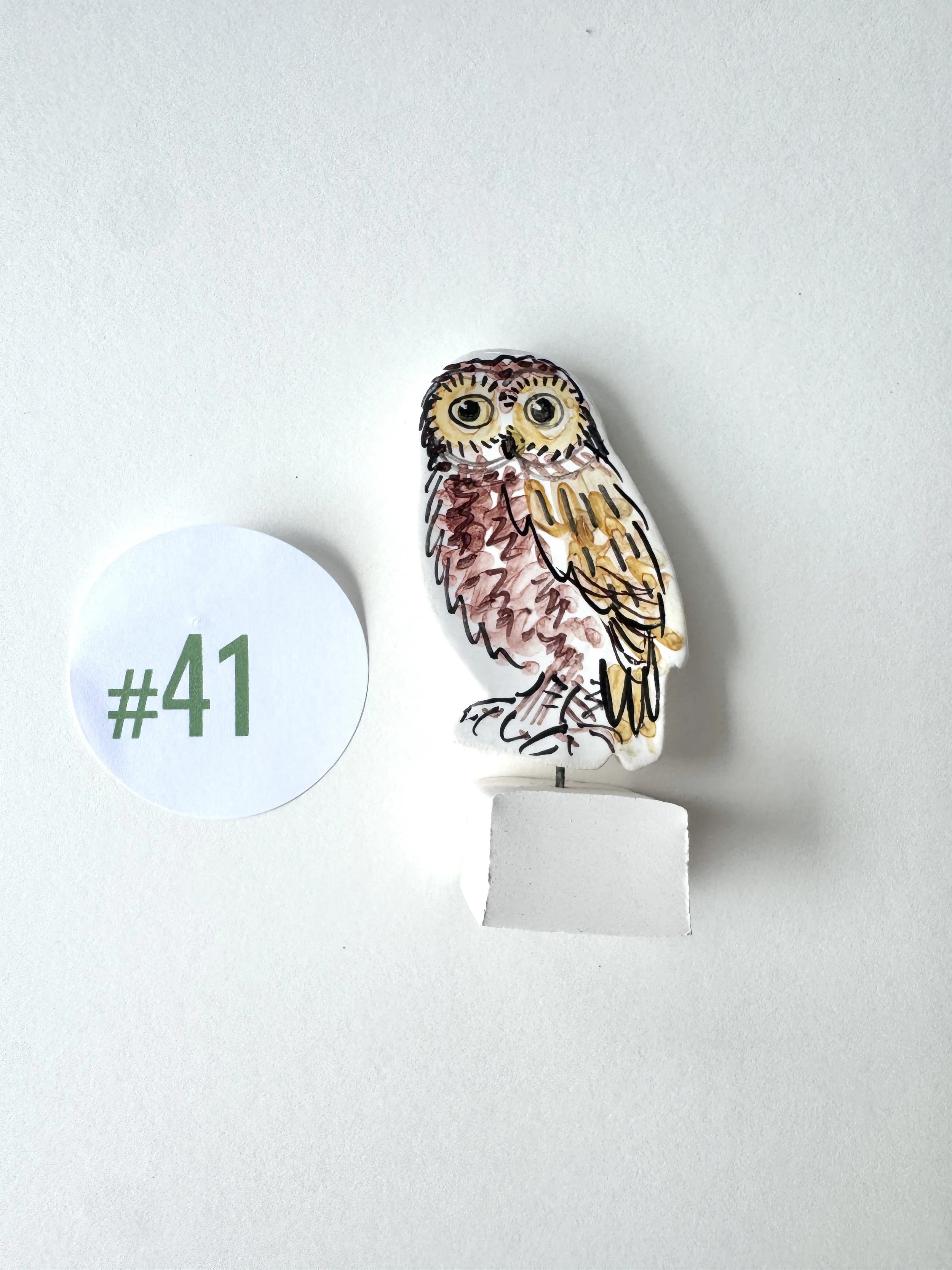 Brown Owl pottery ornament #41