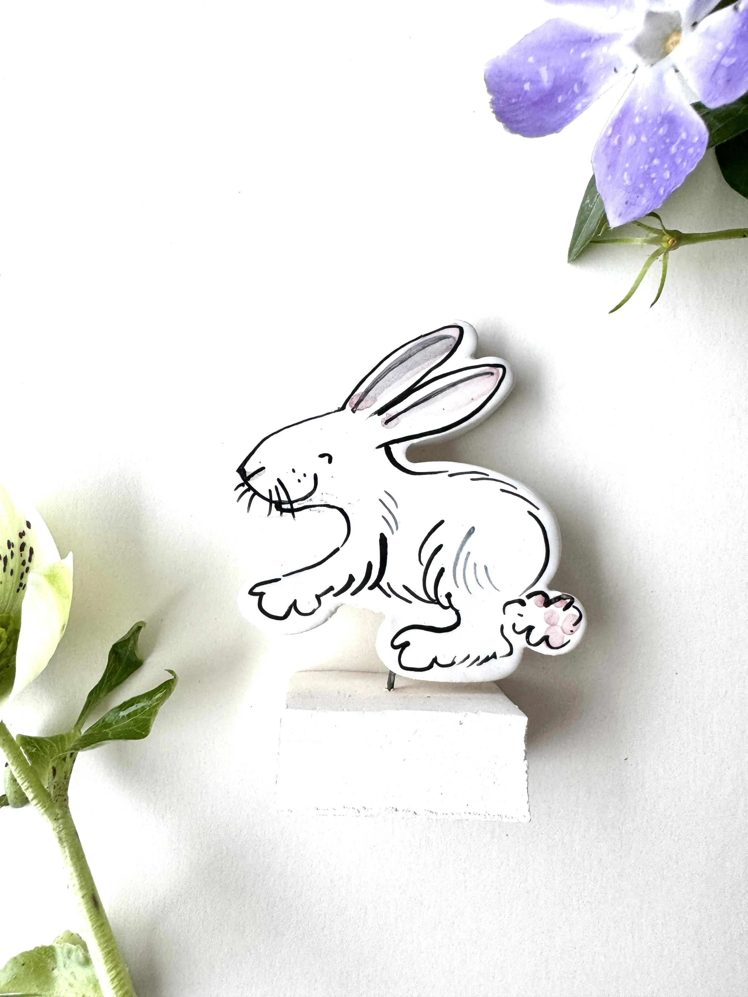 Rabbit pottery ornament