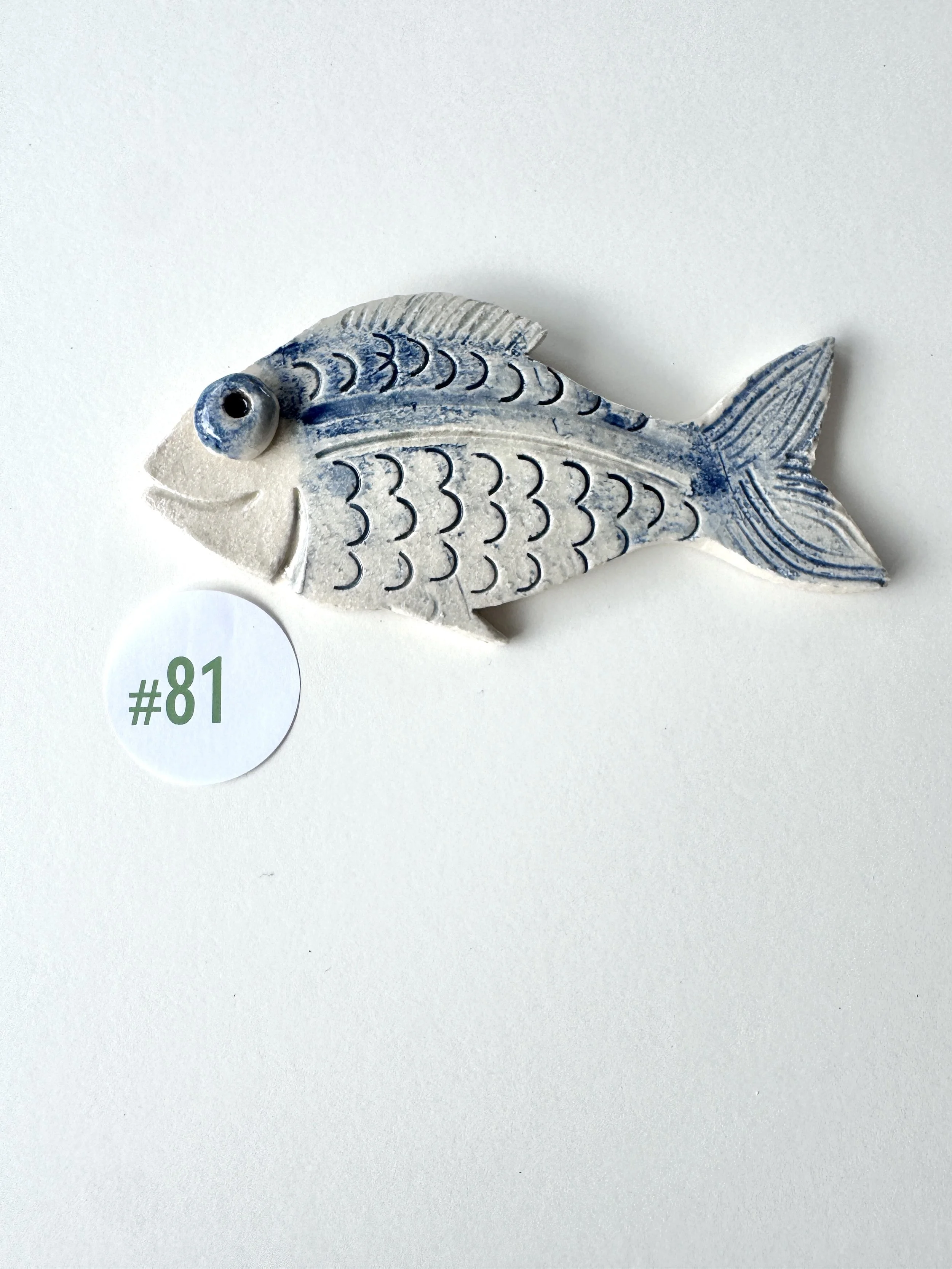 Fish stoneware ornament #81