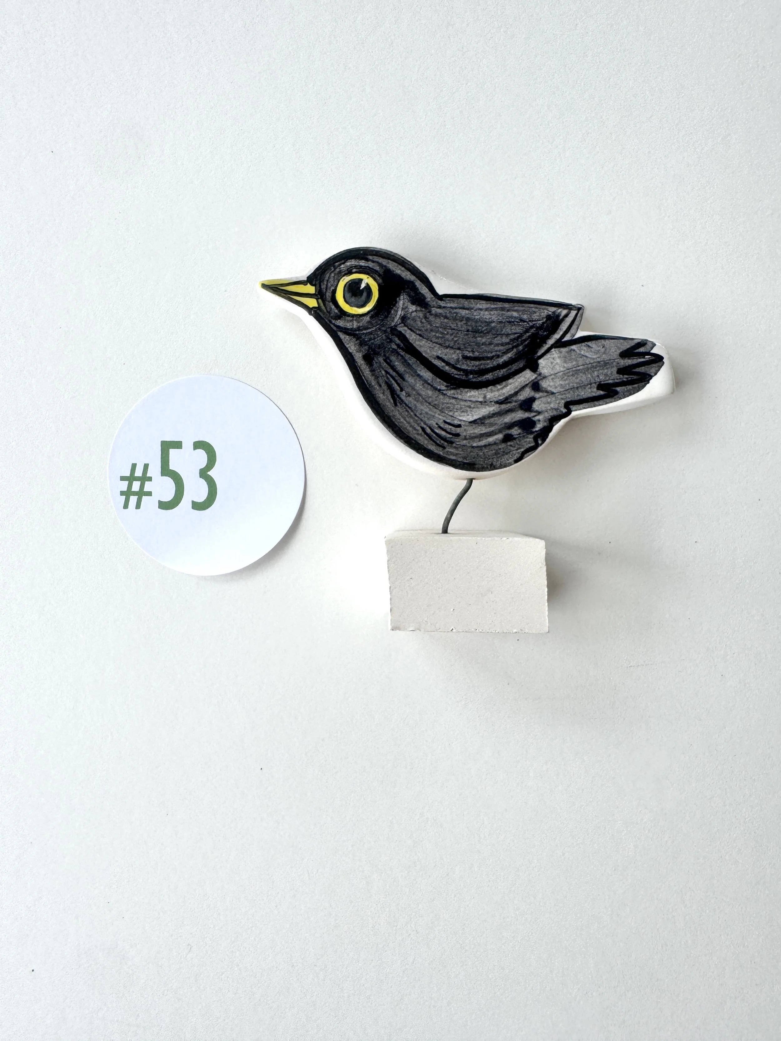 Blackbird pottery ornament #53