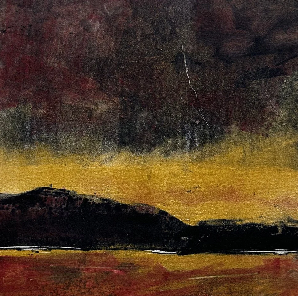  Night Skies XVII - Monoprint - 7” x 7”