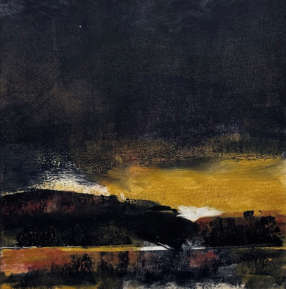 Night Skies XVIII - Monoprint - 7” x 7”