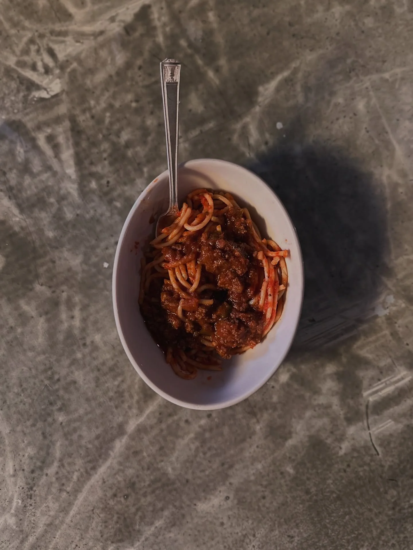 Family meal. 

An important part of our pre-service ritual, the team sits down to go over menu changes, reservations, service standards, but most importantly, we share a meal. Lily, one of our service staff, made her spaghetti recipe for all of us. T