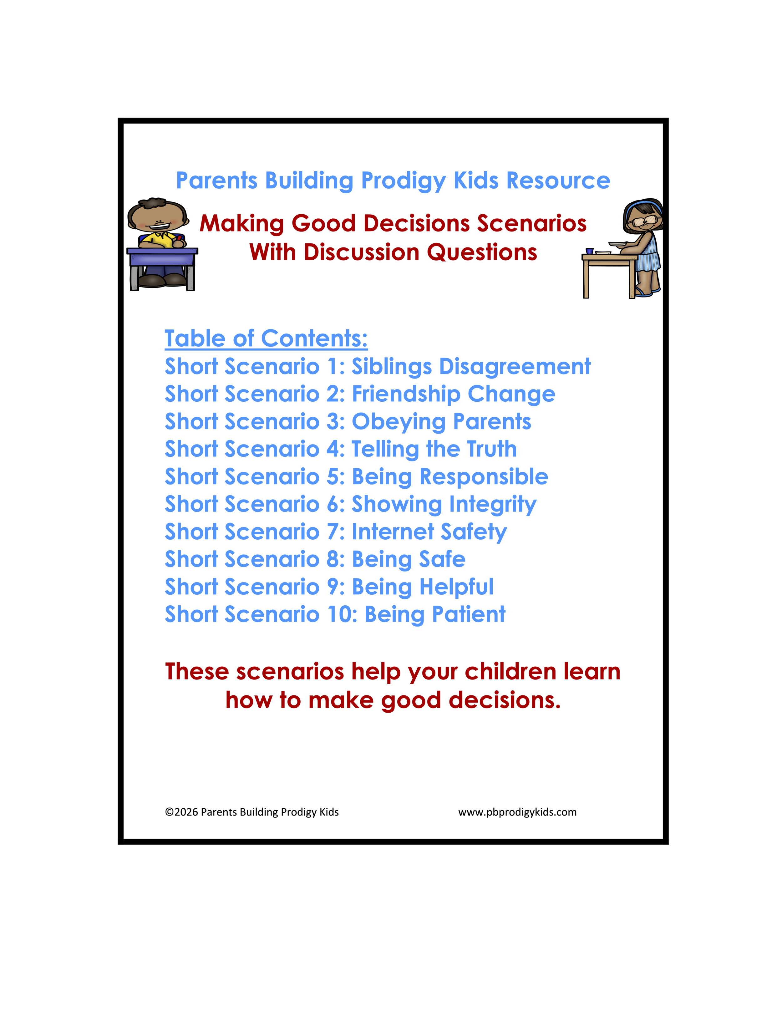 Making Good Decisions Scenarios With Discussion Questions