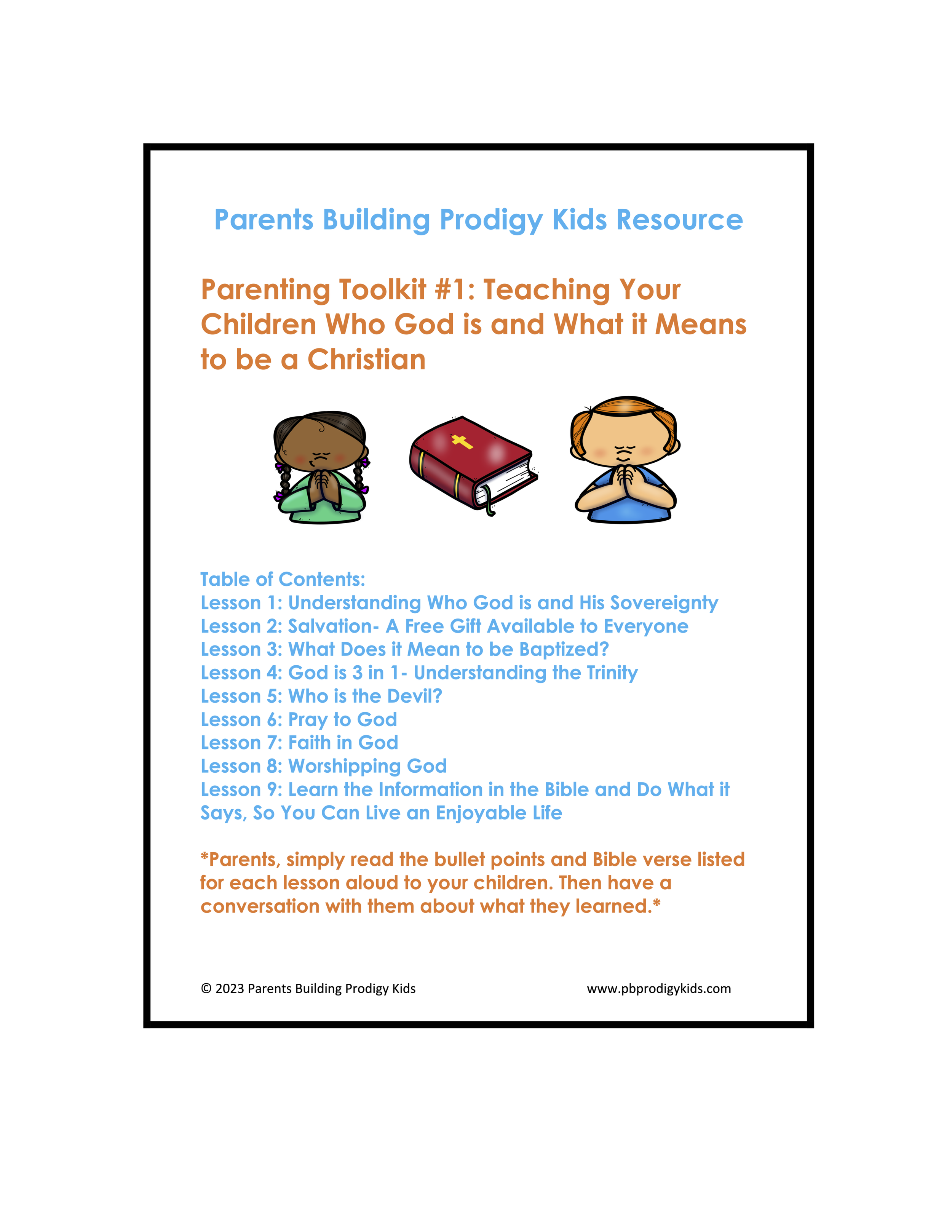 Parenting Toolkit #1- Teaching Your Children Who God is and What it Means to be a Christian
