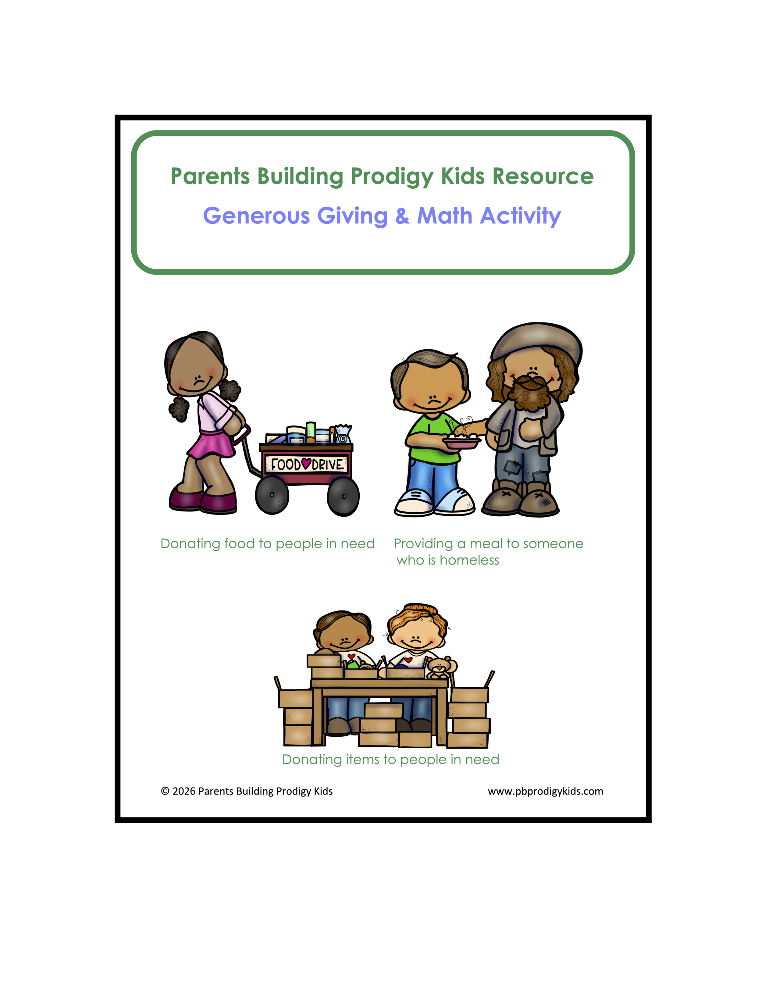 Generous Giving & Math Activity