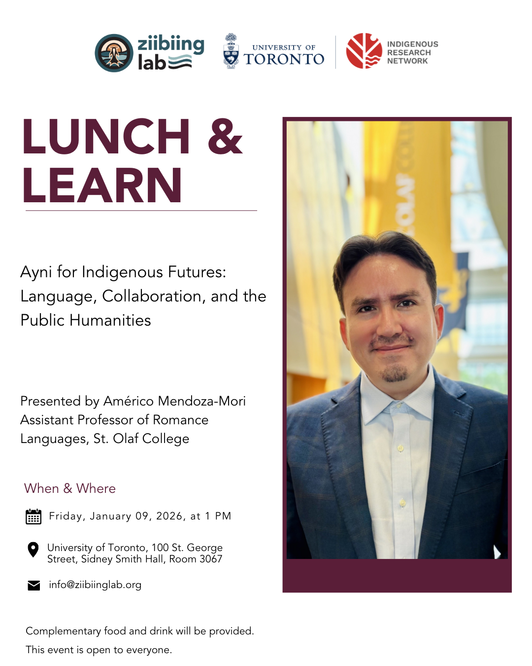 Lunch and Learn featuring Américo Mendoza-Mori