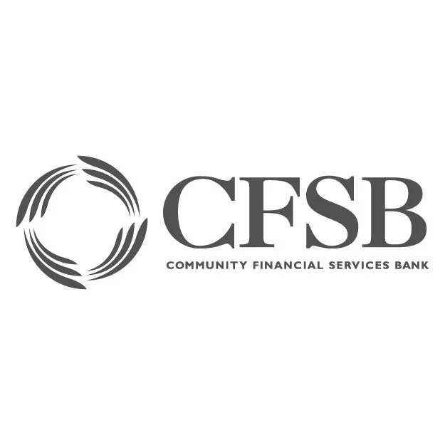 Logo of Community Financial Services Bank (CFSB) with circular design and bold text.