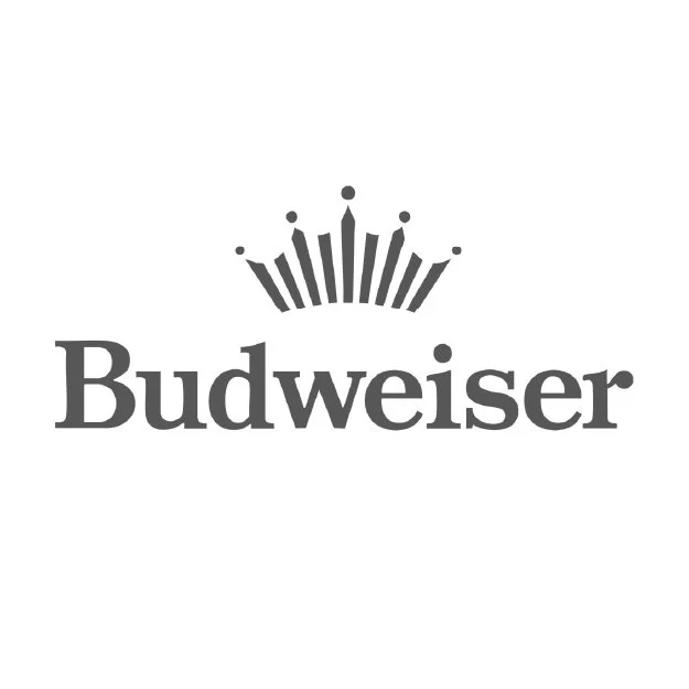 Budweiser logo with a crown design above the text