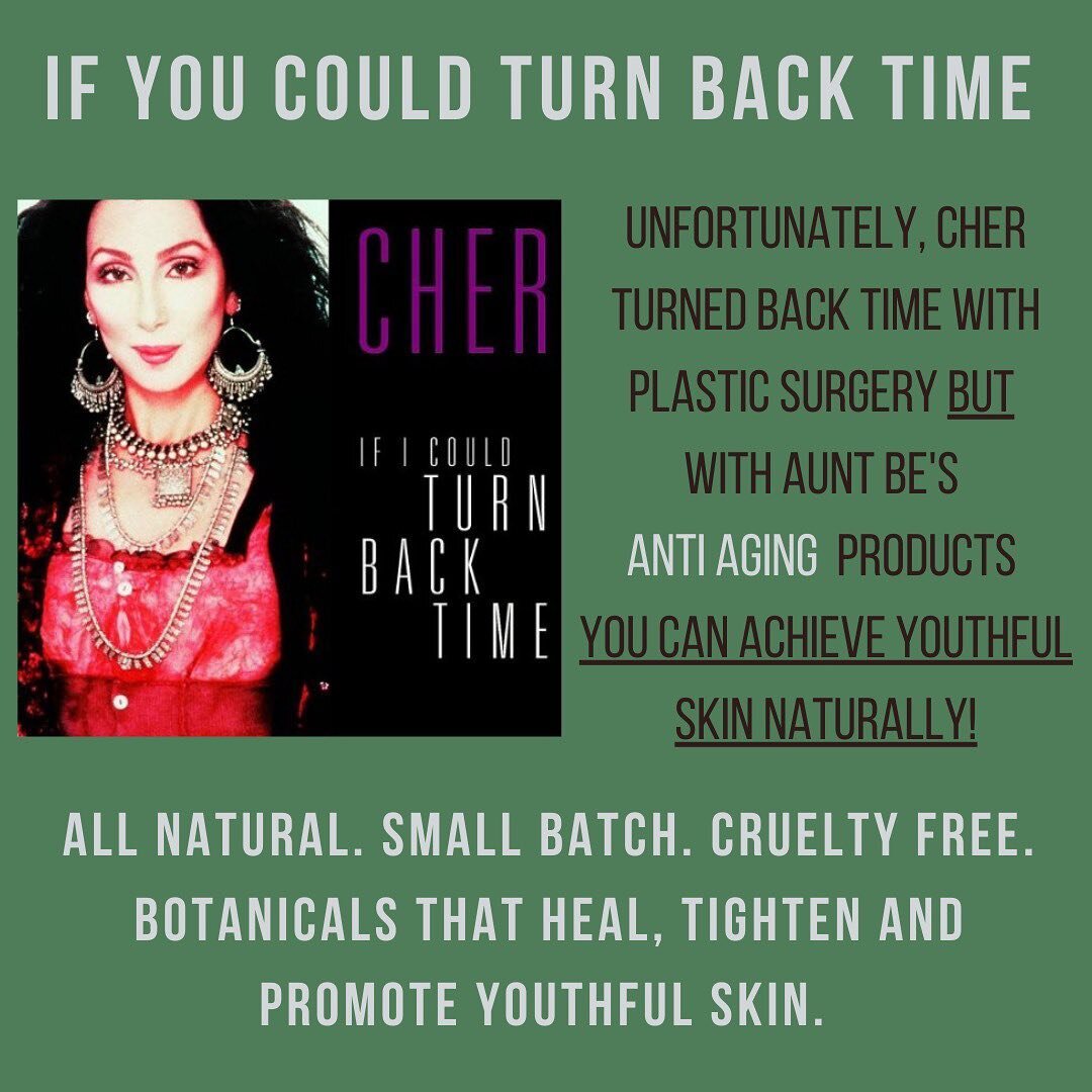 Hey, we LOVE Cher! But she had her own way of turning back time. Here at Aunt Be Botanicals, we help you achieve graceful aging naturally with healing botanicals... and you're in luck because we're having an 🏷️Anti-Aging Sale🏷️
Aunt Be&rsquo;s Anti