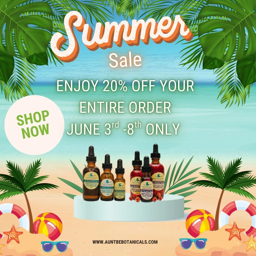🌞 Summer Skincare Sale: 20% OFF + Free Shipping! 🌿

We know, we know &ndash; summer&rsquo;s here and you want to glow like the sunshine without the sunburn or bug bites (we got you). 😎🌸 From June 3rd through 8th, enjoy 20% OFF your entire order +