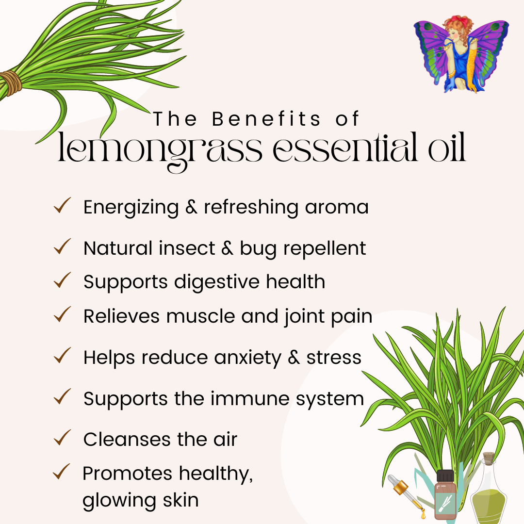 Benefits Infographic of Lemongrass Essential Oil: Elevate Your Senses, Enhance Wellness