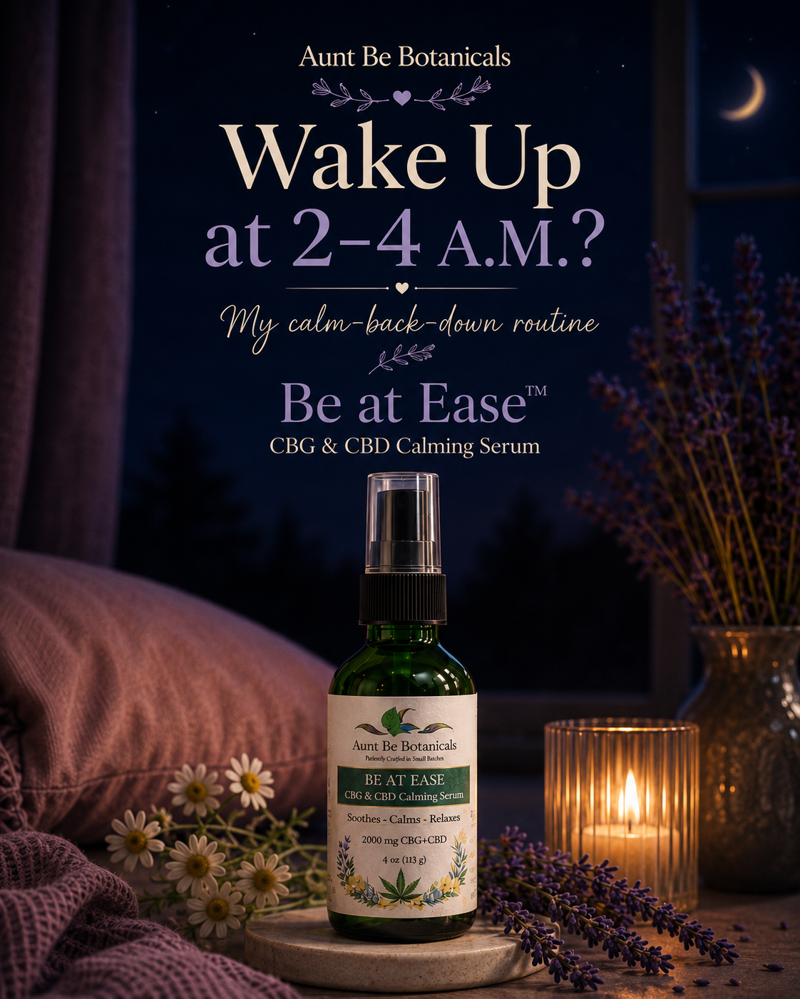 Be At Ease™ Calming Sleep Serum – 2 oz Helps you fall asleep and stay asleep