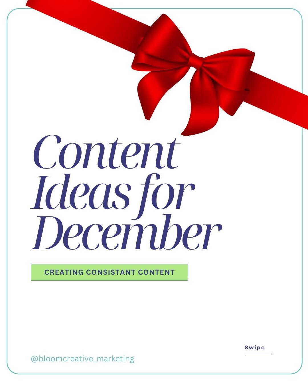 SAVE and use these content ideas for December! Happy creating!

#smallbussines #smallbusinessmarketing #contentideas