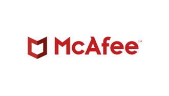 McAfee logo in red text with shield icon
