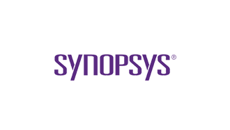 Synopsys logo in purple text on a white background.