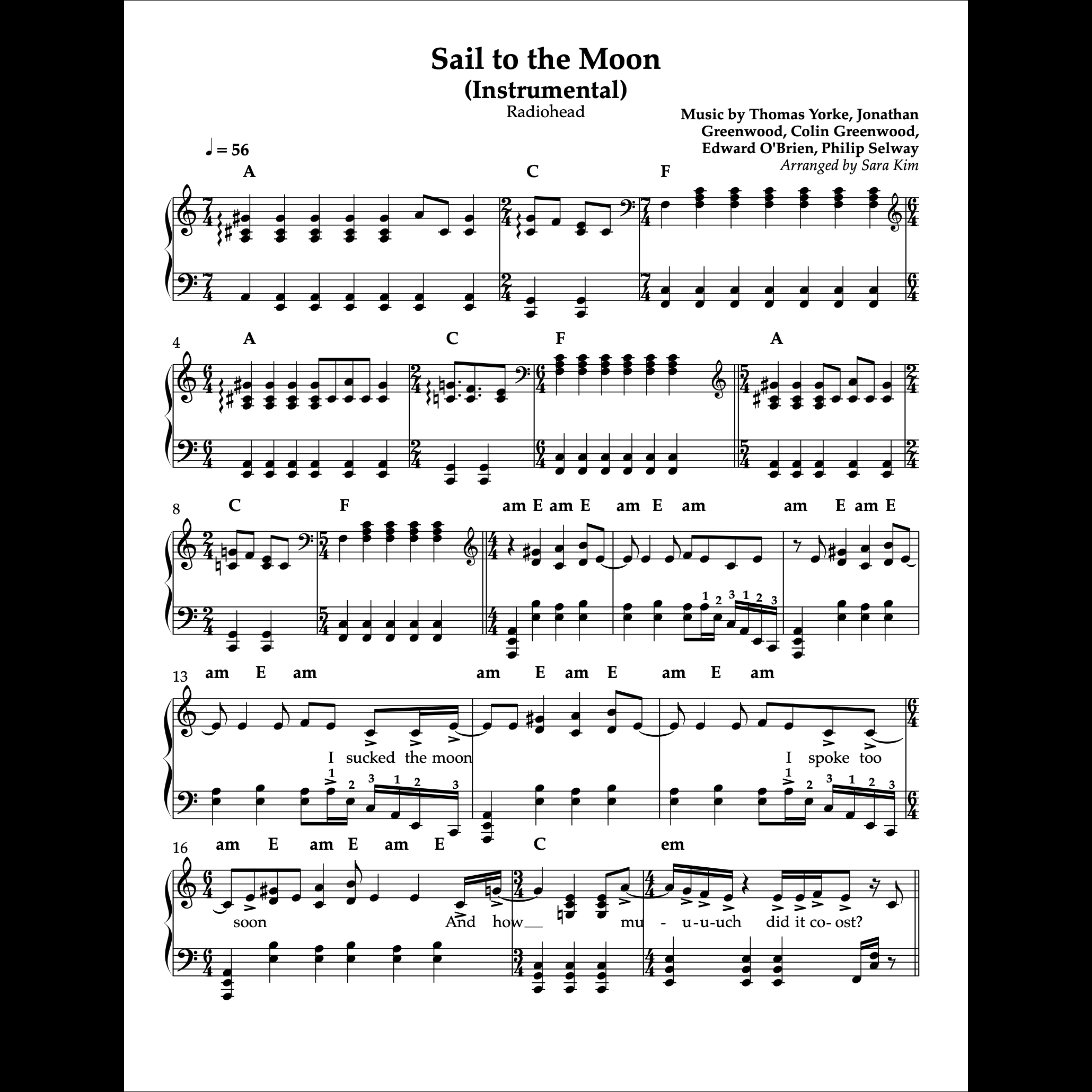 "Sail to the Moon" by Radiohead