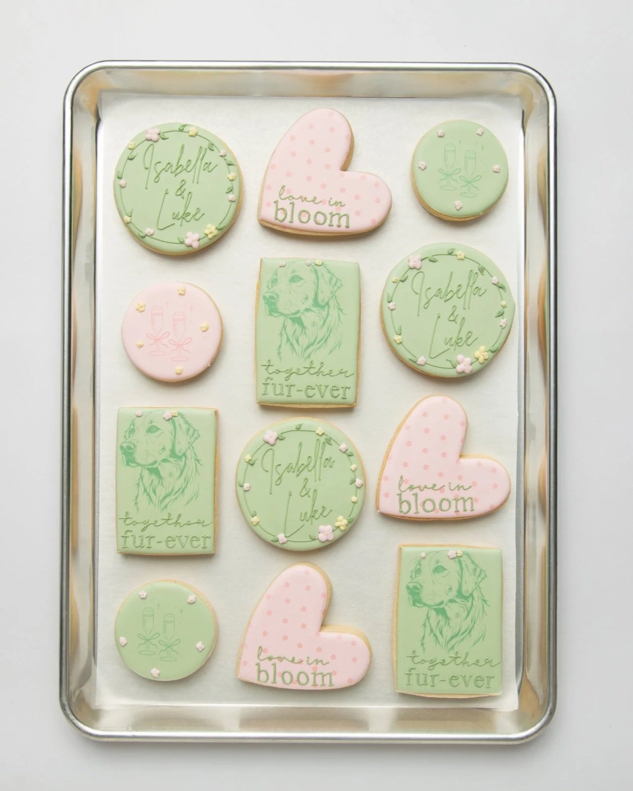 Love in Bloom + Dog Bridal Shower Cookies