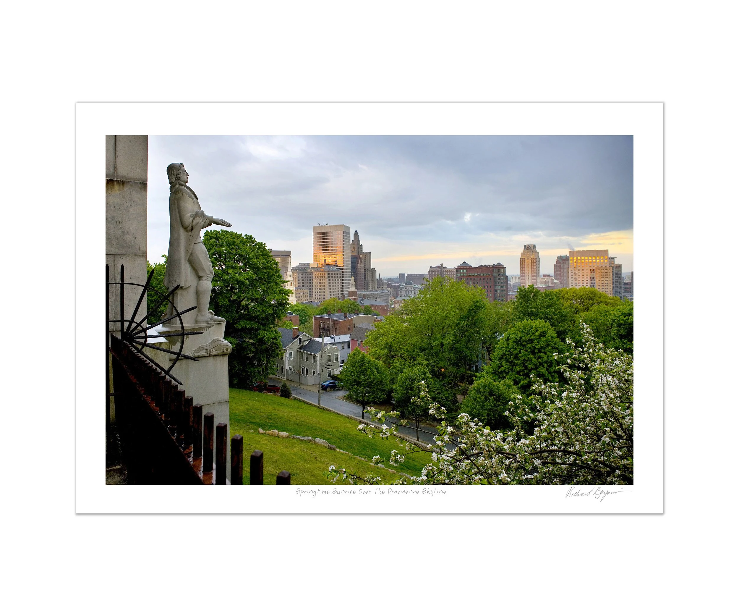 Richard Benjamin, "Springtime Sunrise Over the Providence Skyline"