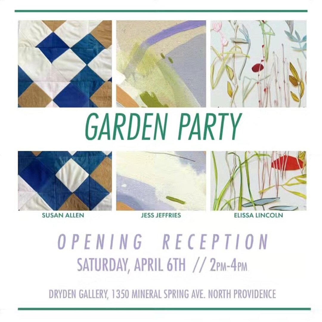 🌼GARDEN PARTY🌼 Dryden Gallery&rsquo;s Spring Group Show! Opening reception will take place this Saturday, April 6th from 2pm-4pm, beautiful work from Susan Allen, Jess Jeffries and Elissa Lincoln.

See you there!

@suesin 
@jessjeffriescreative 
@e