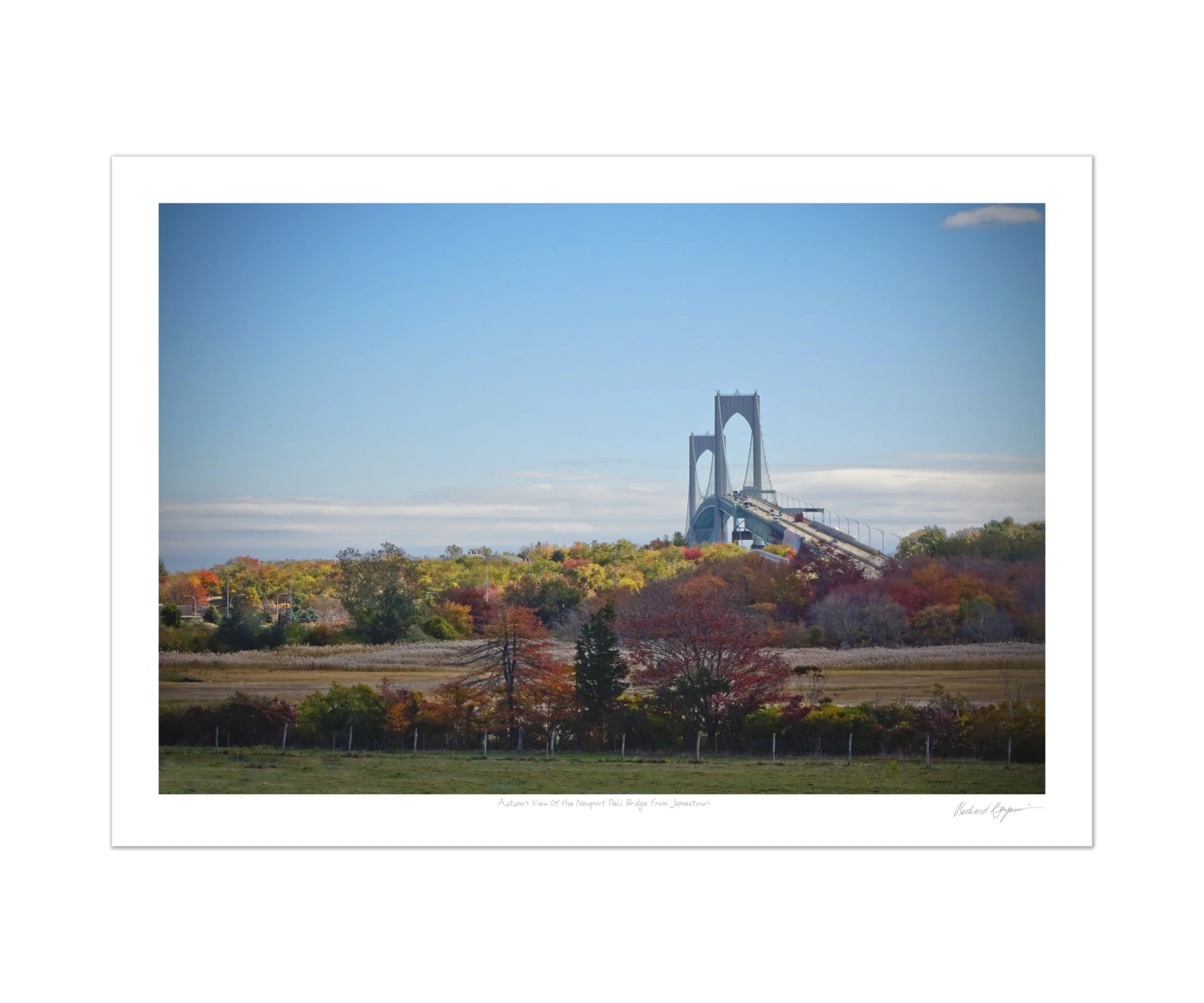 Richard Benjamin, "Autumn View of the Newport Pell Bridge from Jamestown"