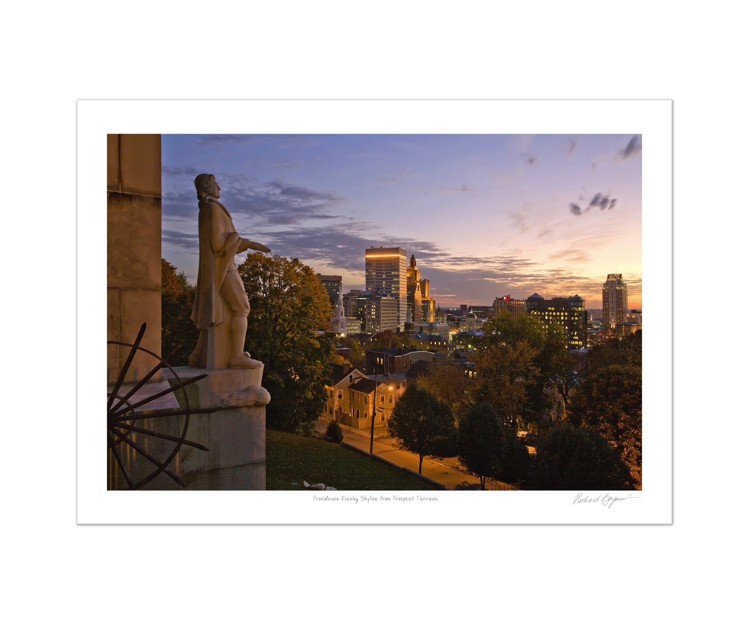 Richard Benjamin, "Providence Evening Skyline from Prospect Terrace"