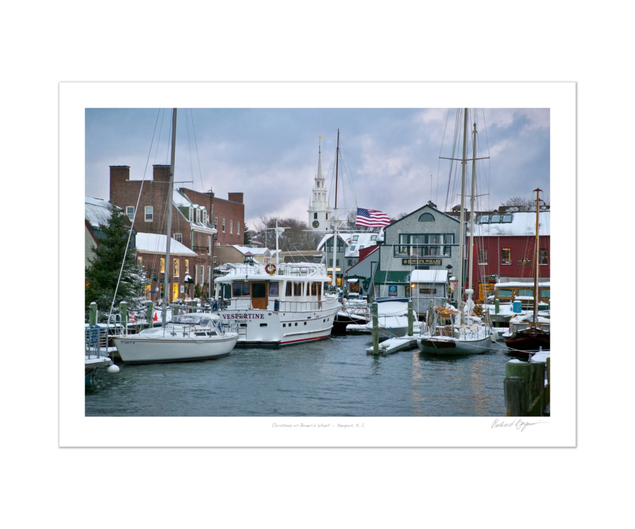 Richard Benjamin, "Christmas on Bowen's Wharf - Newport, RI"