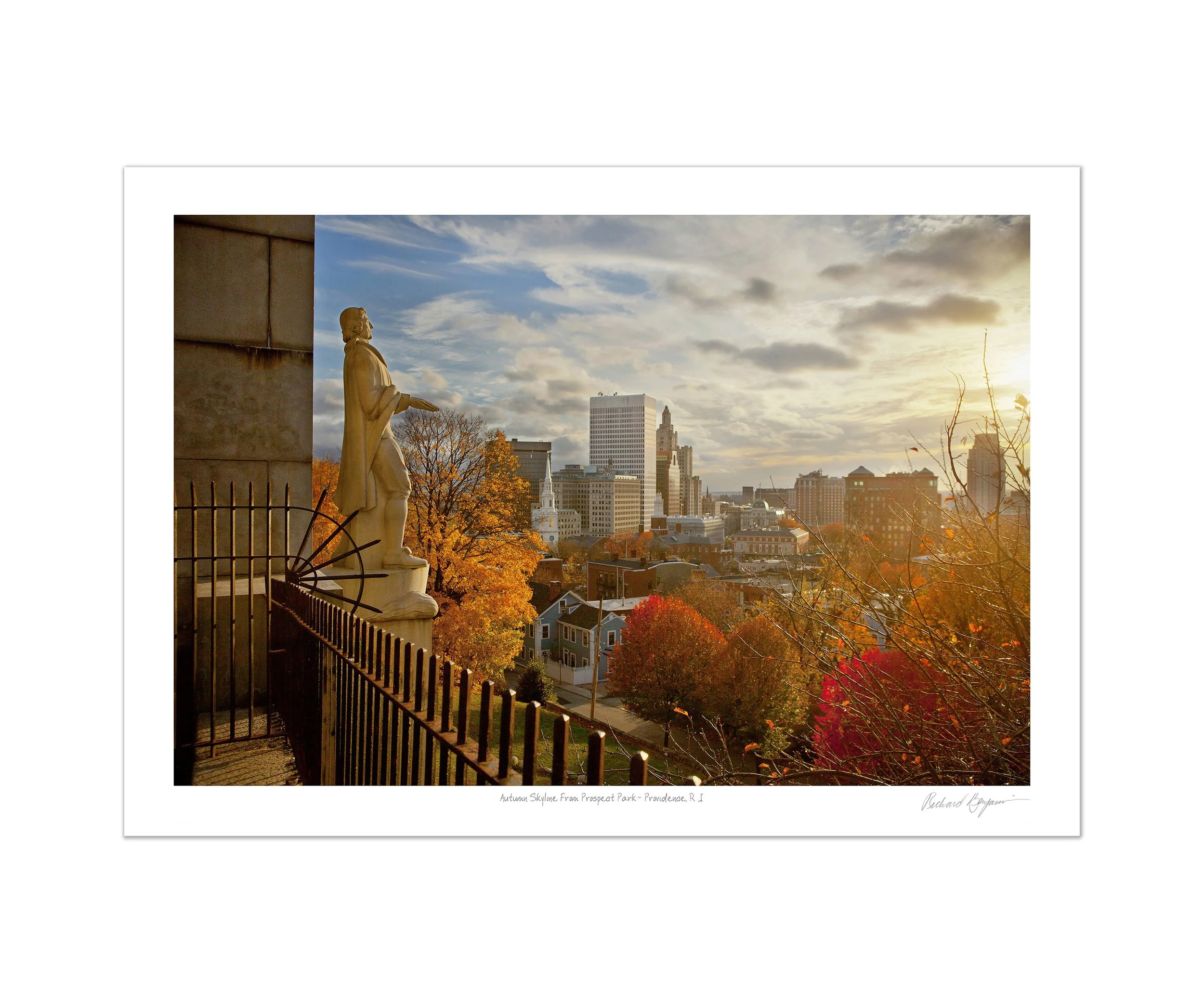 Richard Benjamin, "Autumn Skyline from Prospect Park - Providence, RI"
