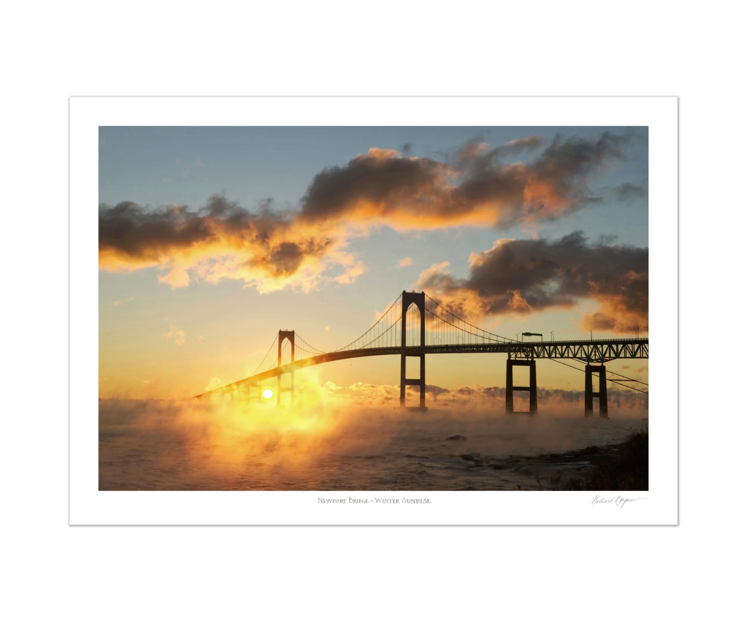Richard Benjamin, "Newport Bridge - Winter Sunrise"