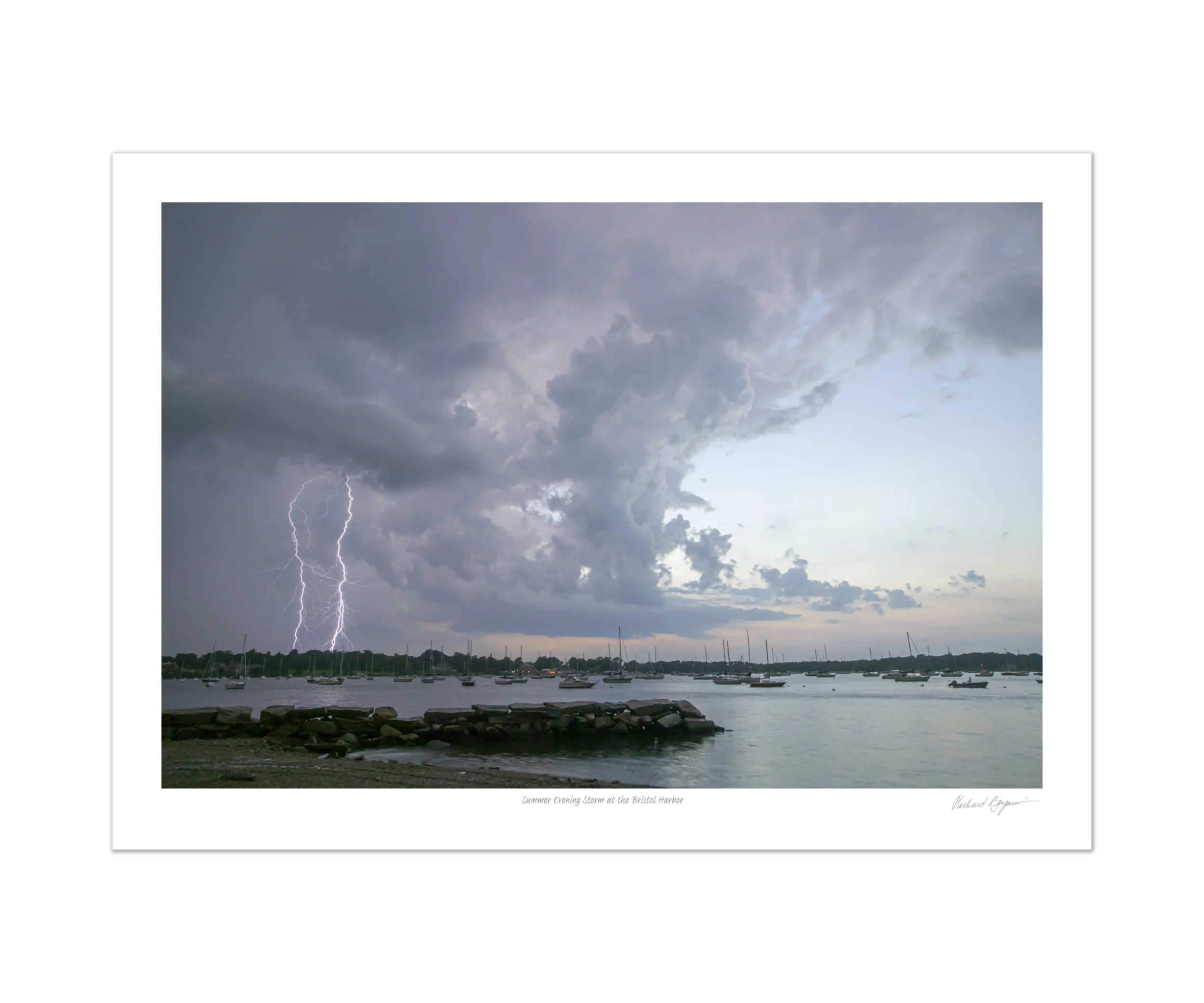 Richard Benjamin, "Summer Evening Storm at the Bristol Harbor"