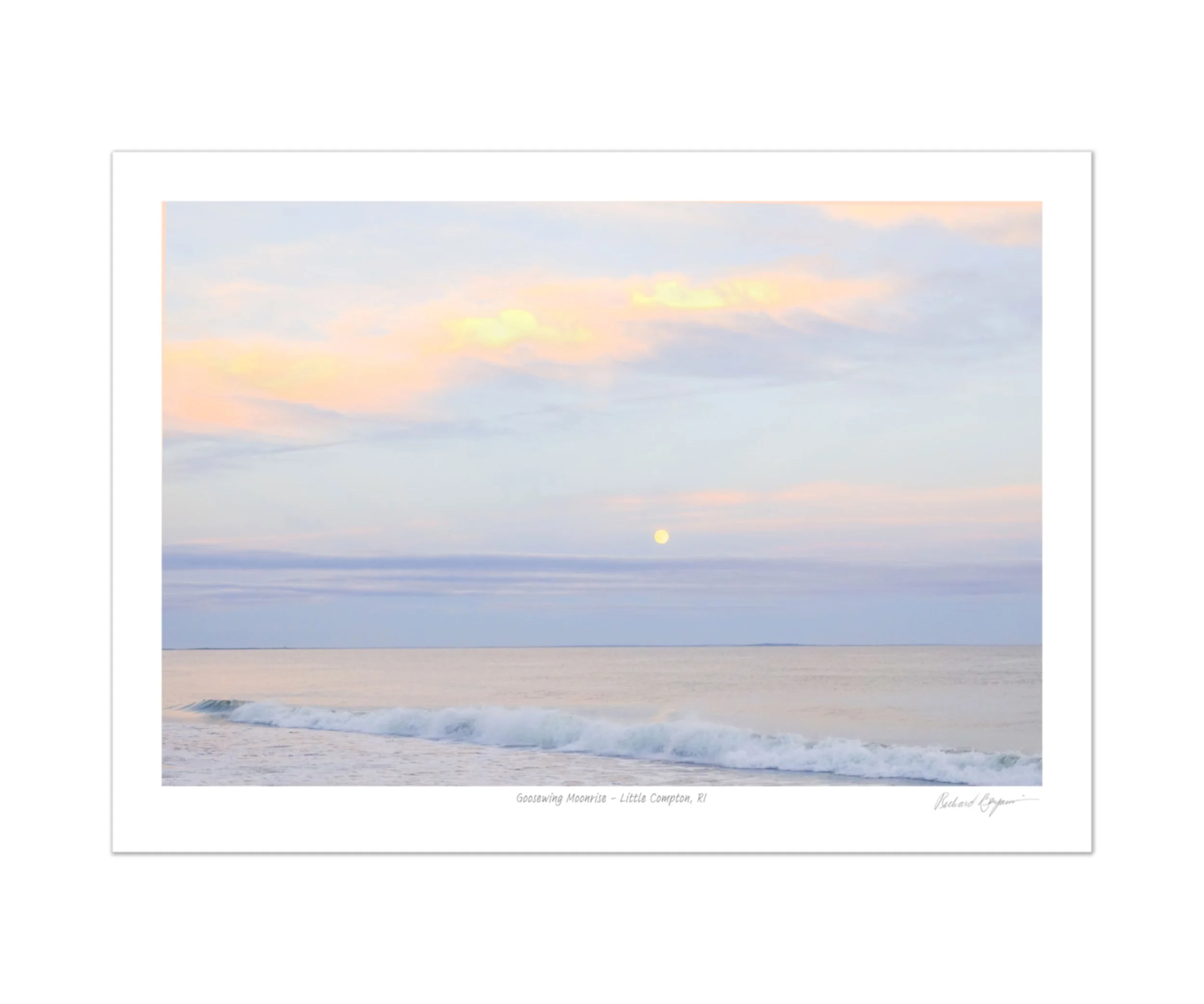 Richard Benjmain, "Goosewing Moonrise - Little Compton, RI"