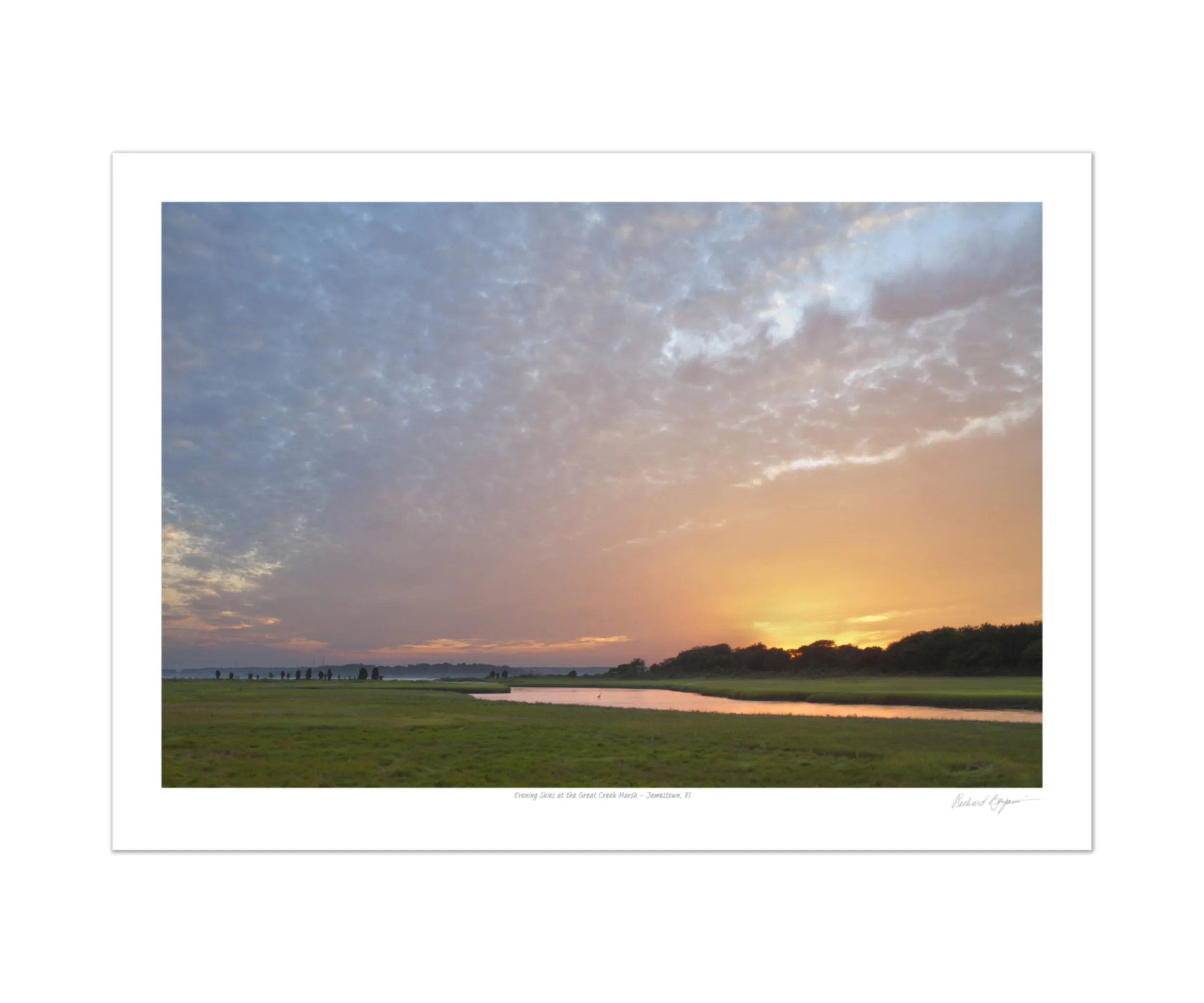 Richard Benjamin, "Evening Skies at the Great Creek Marsh - Jamestown, RI"