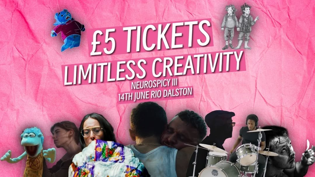 NEUROSPICY IS ONLY A FIVER? YUP! ACCESSIBLE AND AFFORDABLE 😱😍

NEUROSPICY III #RioForever 
Celebration of Neurodivergent Filmmakers 🎬🎥
14TH JUNE 2PM 
@riocinema 
&pound;5 tickets 🎟😍
Hosted &amp; Programmed by @conairedev

Official Film Selectio