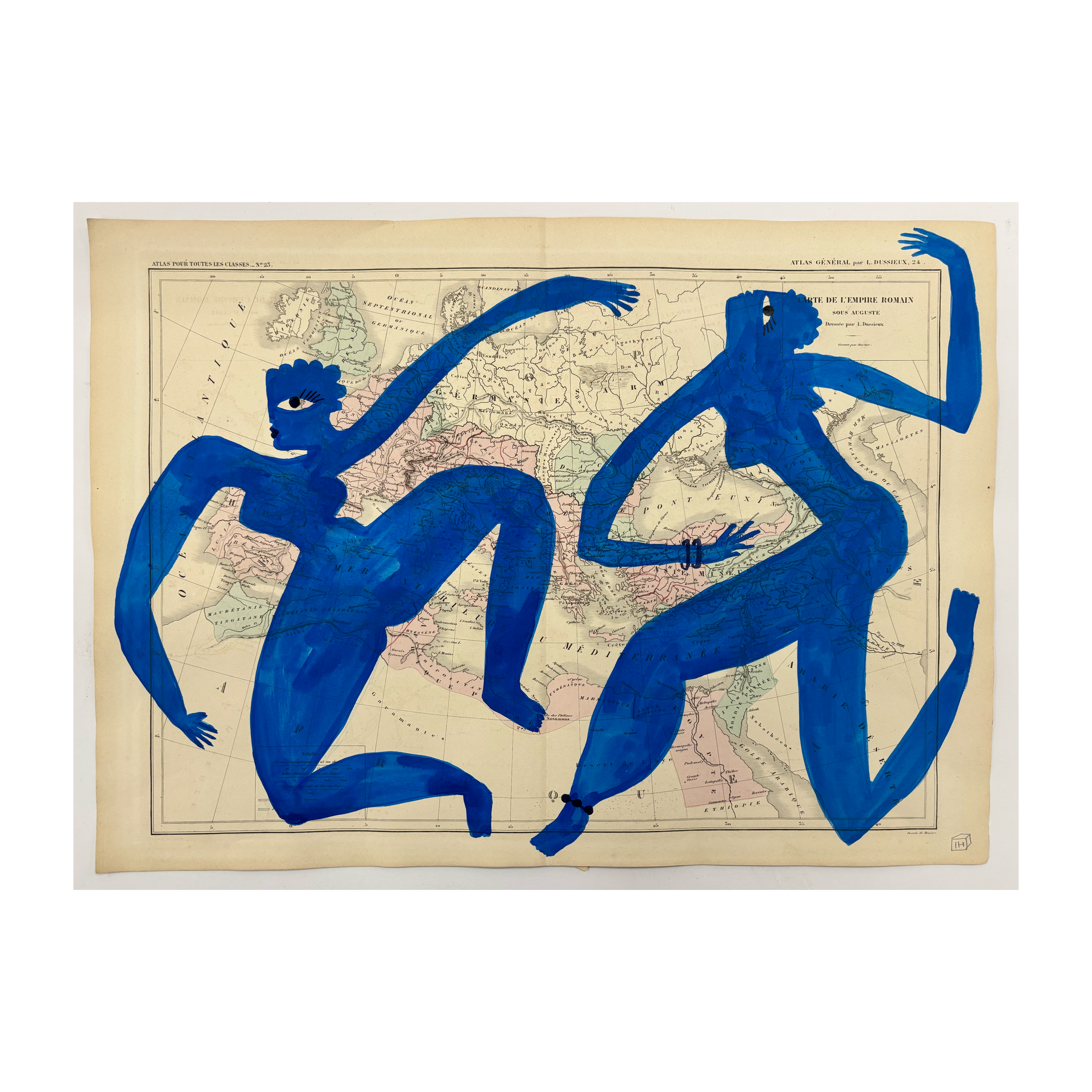 2 blue dancers  carte de l'empire romain sold