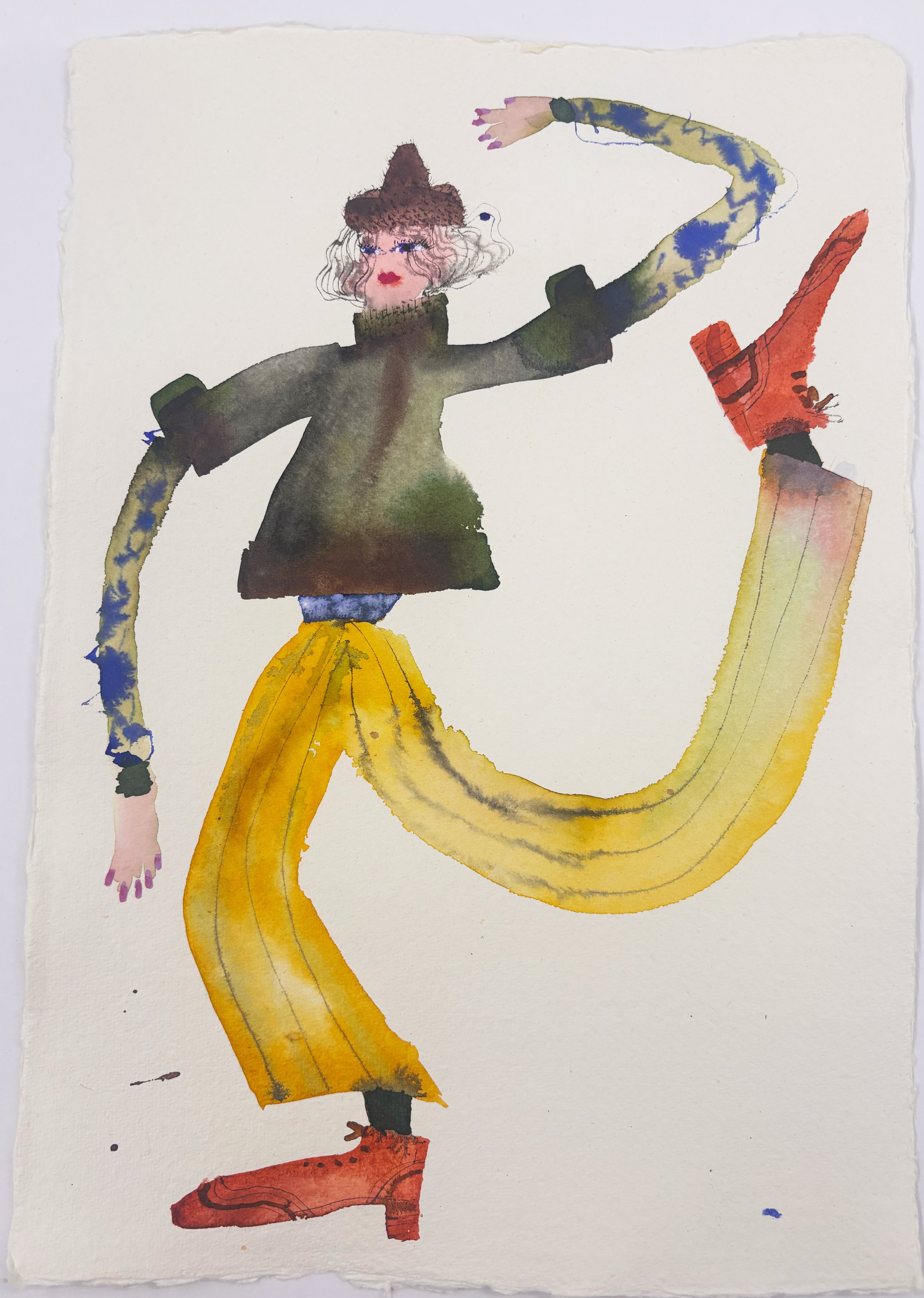 FUR HAT RED BROGUES DANCER