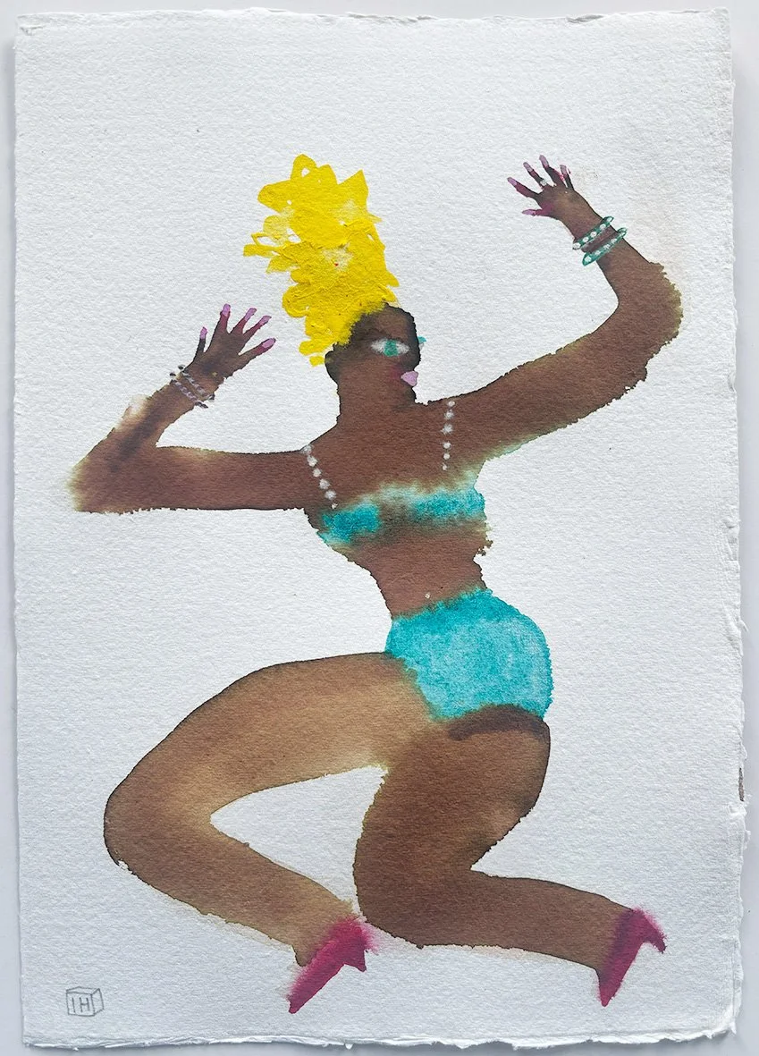 TURQUOISE BIKINI Dancer on paper