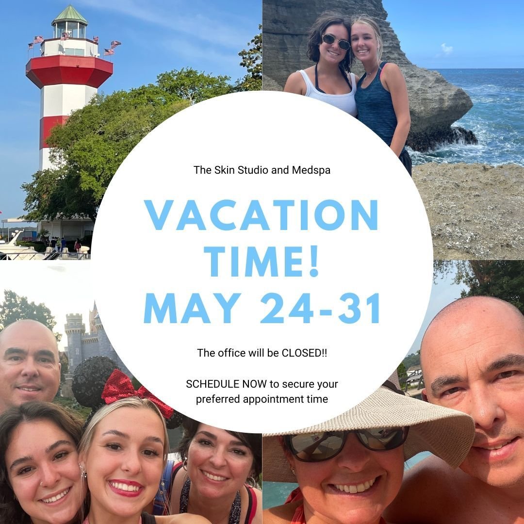 ATTENTION!!!

THE office WILL BE CLOSED MAY 24-31!!!

Make sure you secure your preferred appointment time NOW! Spacing are filling up!

And, take advantage of 20% off all skincare this month! Stock up on your sunscreen! The sun is out in full force.