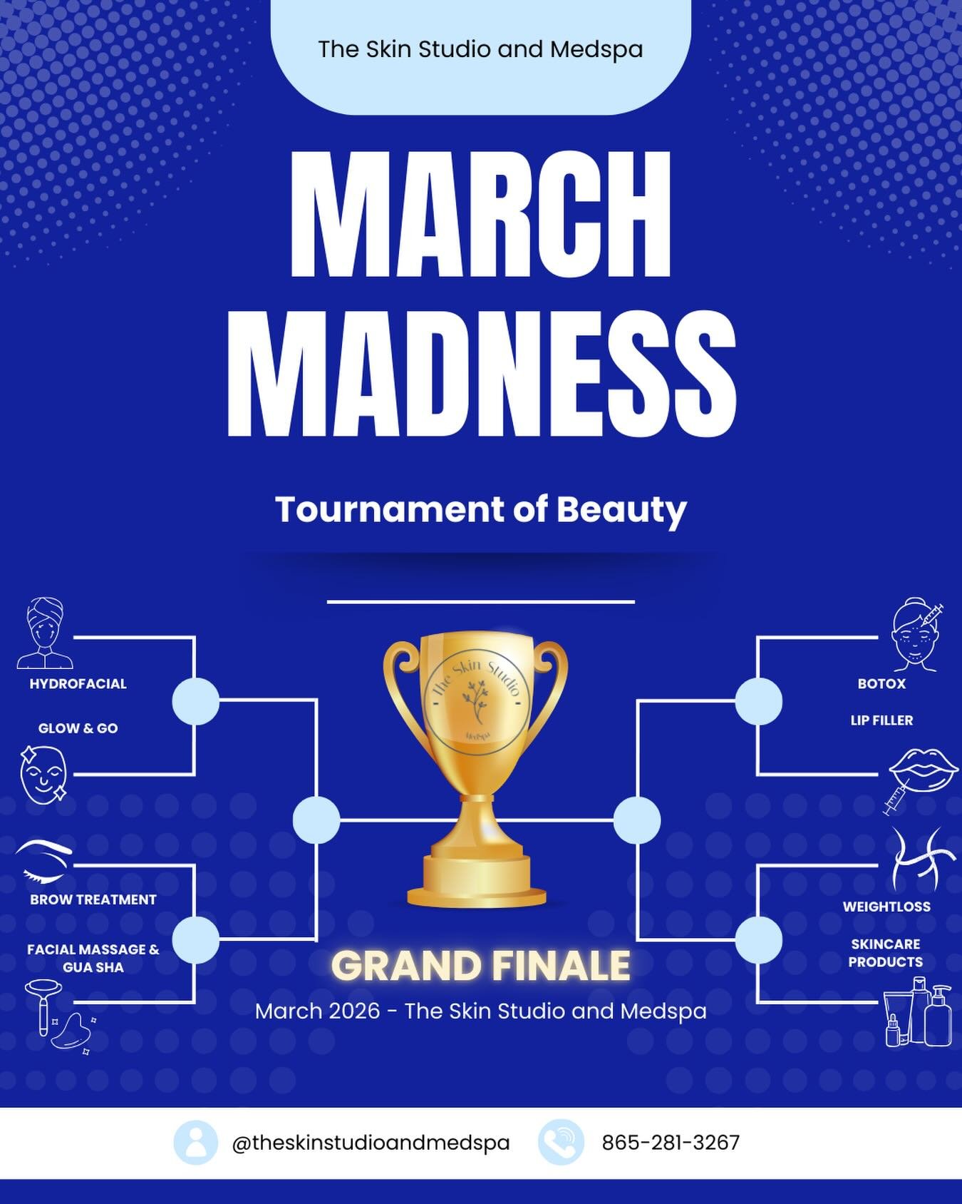 GET READY TO GET IN THE GAME✨Join us this month @theskinstudioandmedspa for our version of March Madness🏆🧖&zwj;♀️👄💉

#marchmadness 
#aethetics 
#botox 
#lipfiller 
#weightloss