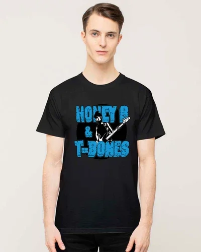 T-Shirt, Black/Blue