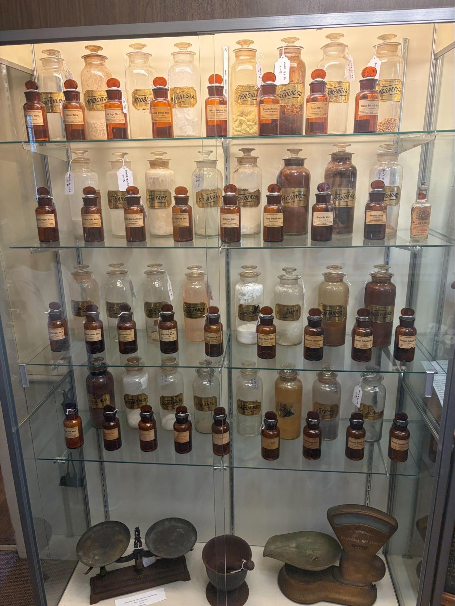 A part of the Suffield Pharmacy collection at Academy Hall